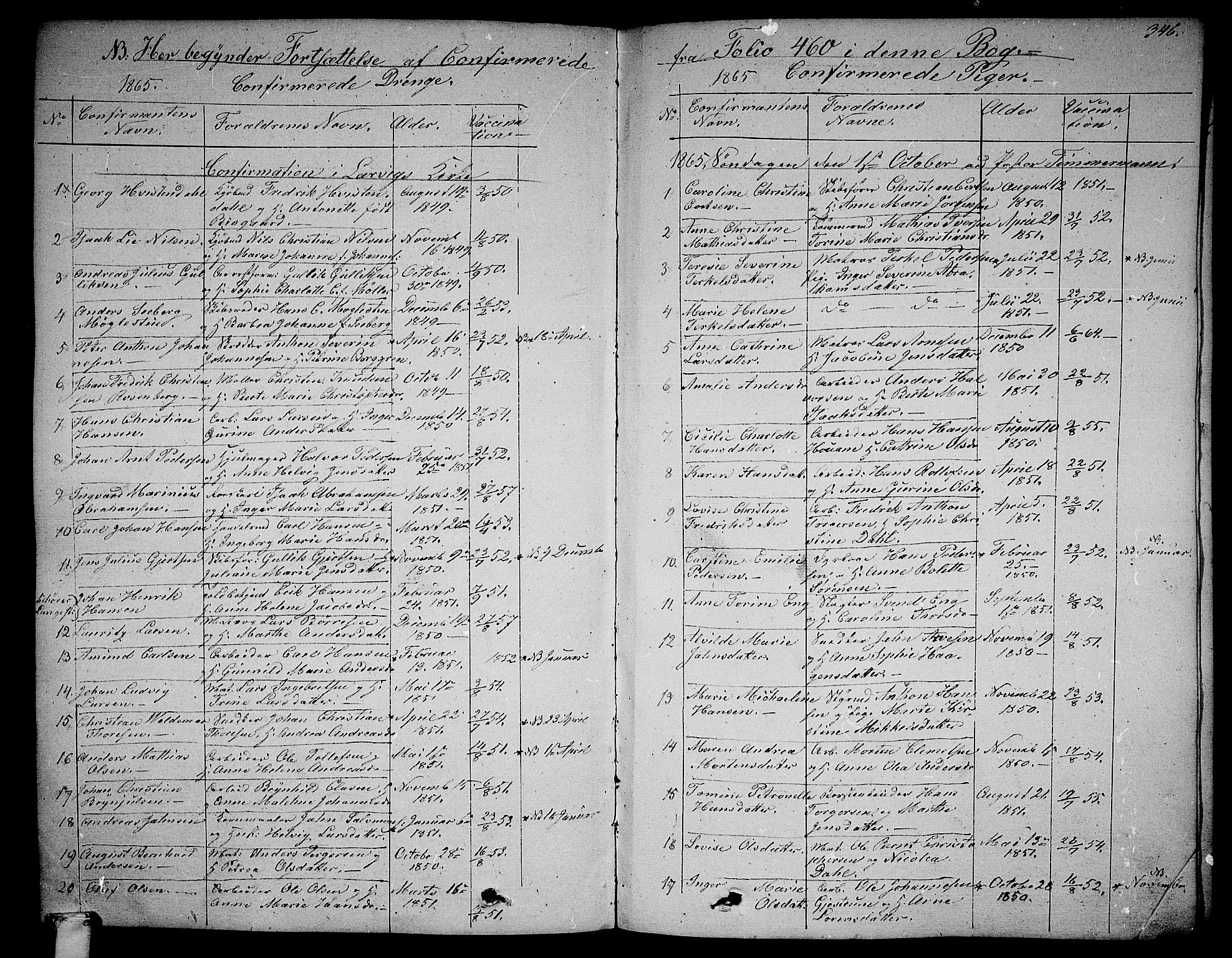 Larvik kirkebøker, SAKO/A-352/G/Ga/L0003b: Parish register (copy) no. I 3B, 1830-1870, p. 346