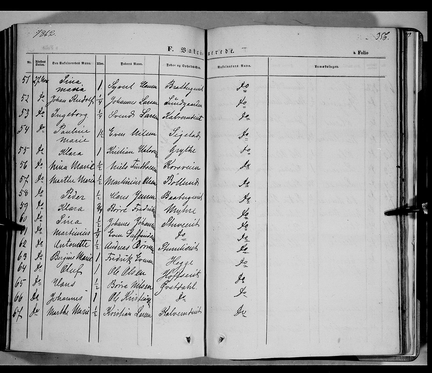 Biri prestekontor, AV/SAH-PREST-096/H/Ha/Haa/L0005: Parish register (official) no. 5, 1843-1854, p. 356