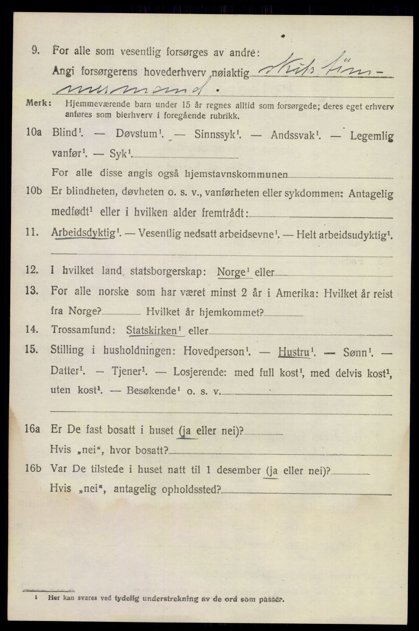 SAKO, 1920 census for Sandeherred, 1920, p. 19829
