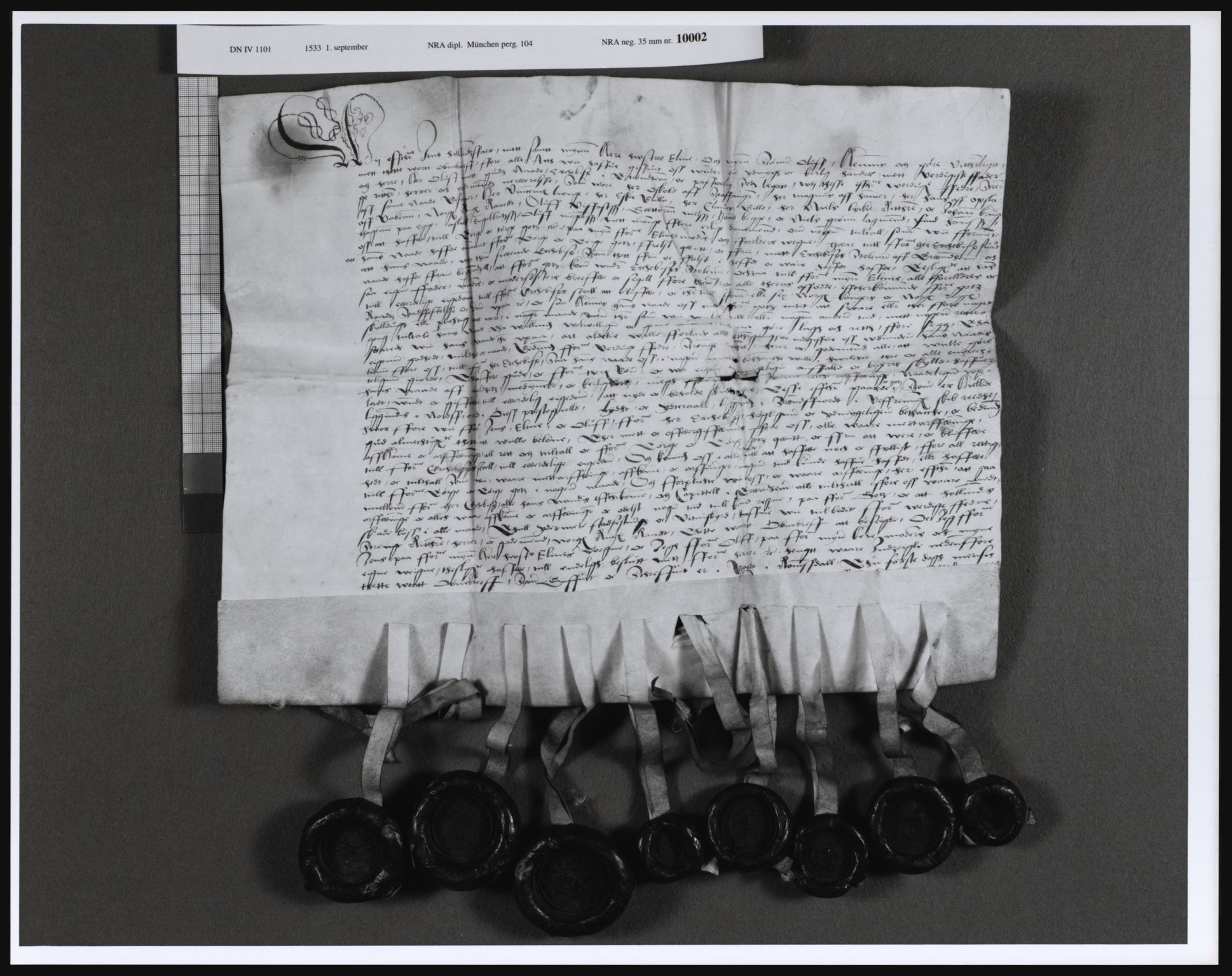 Riksarkivets diplomsamling, AV/RA-EA-5965/F13/F13a/L0029: Pergament nr. 104-105, 1533-1534, p. 7
