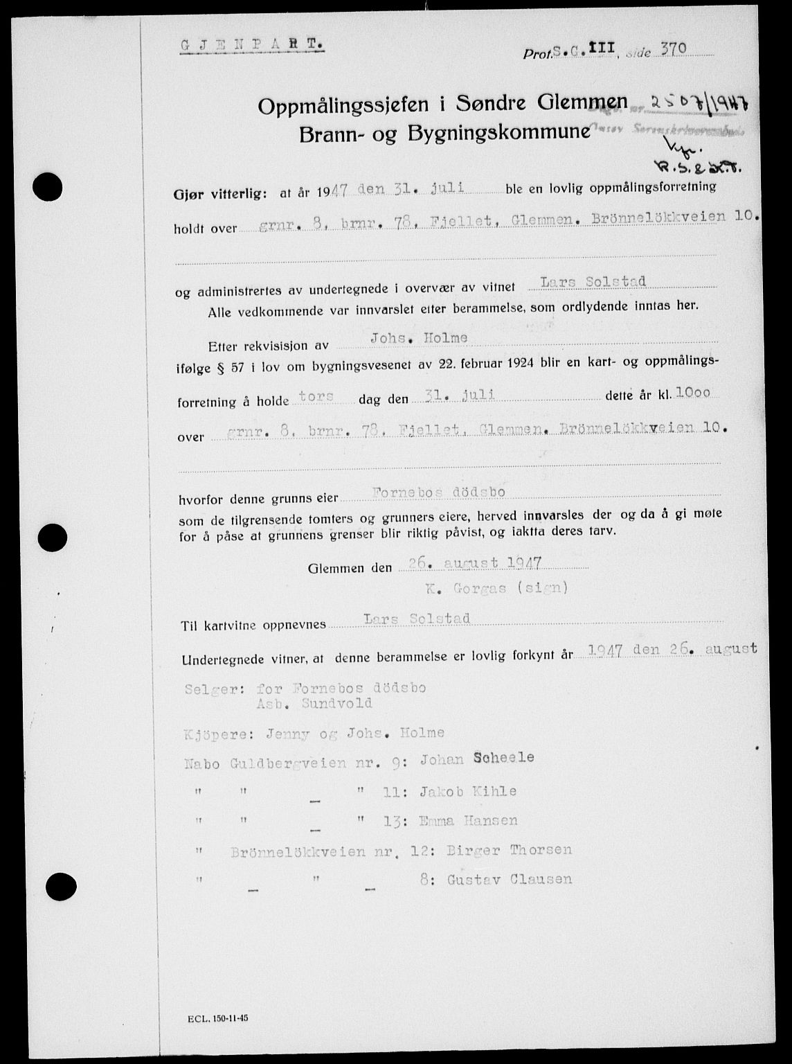 Onsøy sorenskriveri, SAO/A-10474/G/Ga/Gab/L0021: Mortgage book no. II A-21, 1947-1947, Diary no: : 2507/1947