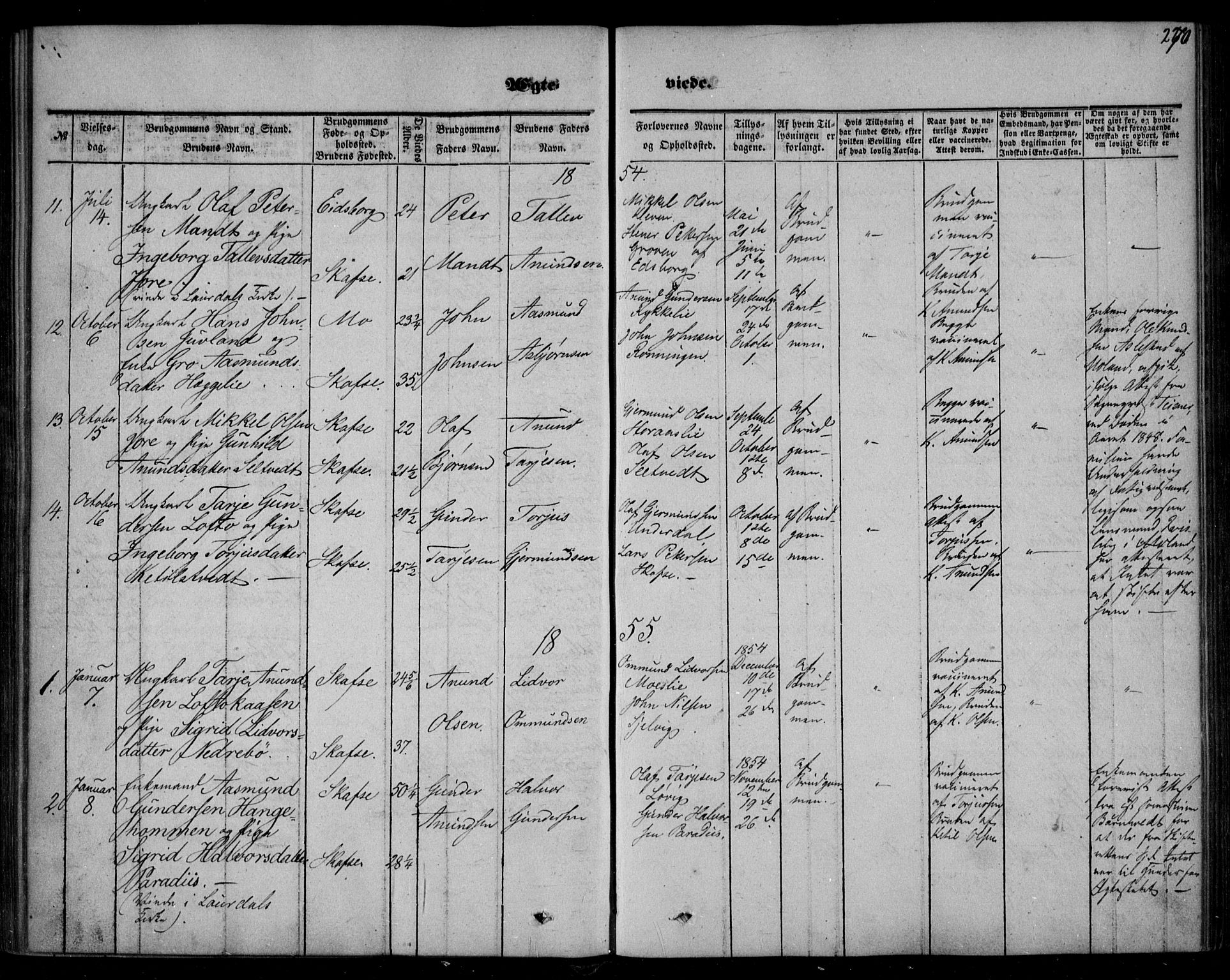 Mo kirkebøker, SAKO/A-286/F/Fa/L0005: Parish register (official) no. I 5, 1844-1864, p. 270