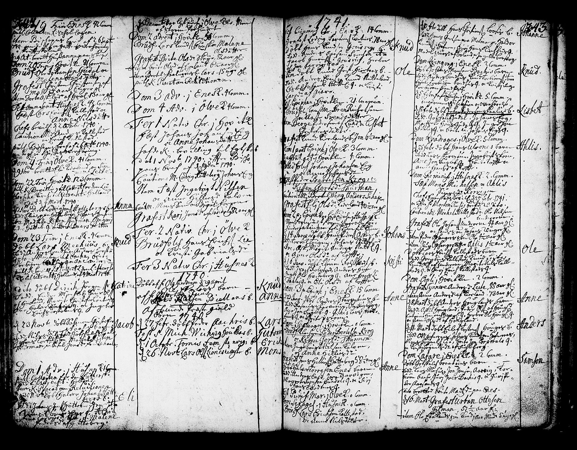 Kvinnherad sokneprestembete, SAB/A-76401/H/Haa: Parish register (official) no. A 2, 1710-1753, p. 242-243