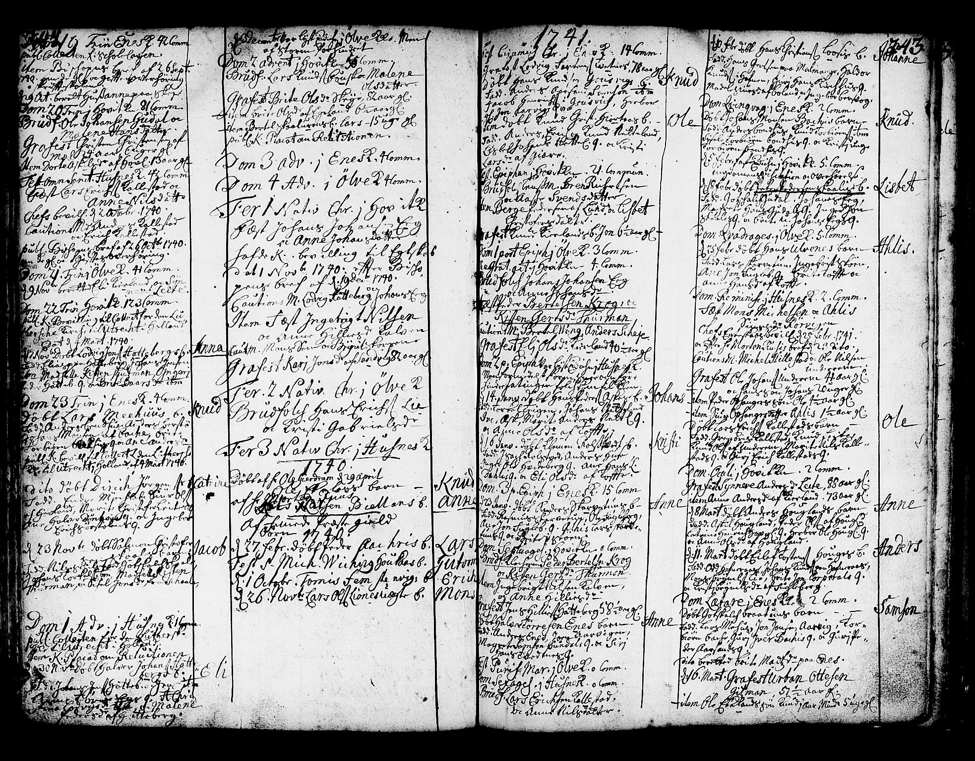 Kvinnherad sokneprestembete, AV/SAB-A-76401/H/Haa: Parish register (official) no. A 2, 1710-1753, p. 242-243