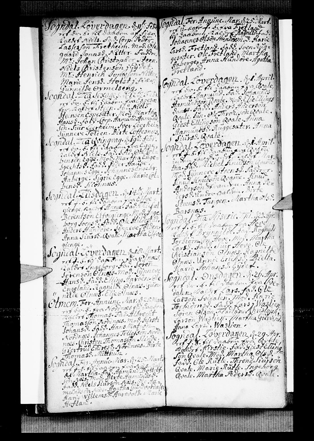 Sogndal sokneprestembete, SAB/A-81301/H/Haa/Haaa/L0002: Parish register (official) no. A 2, 1725-1741, p. 25