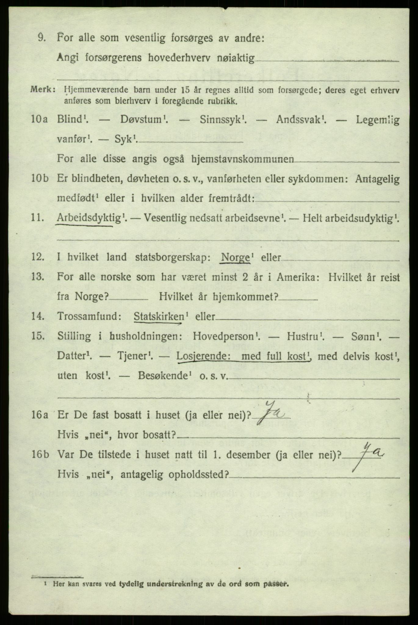 SAB, 1920 census for Åsane, 1920, p. 2842