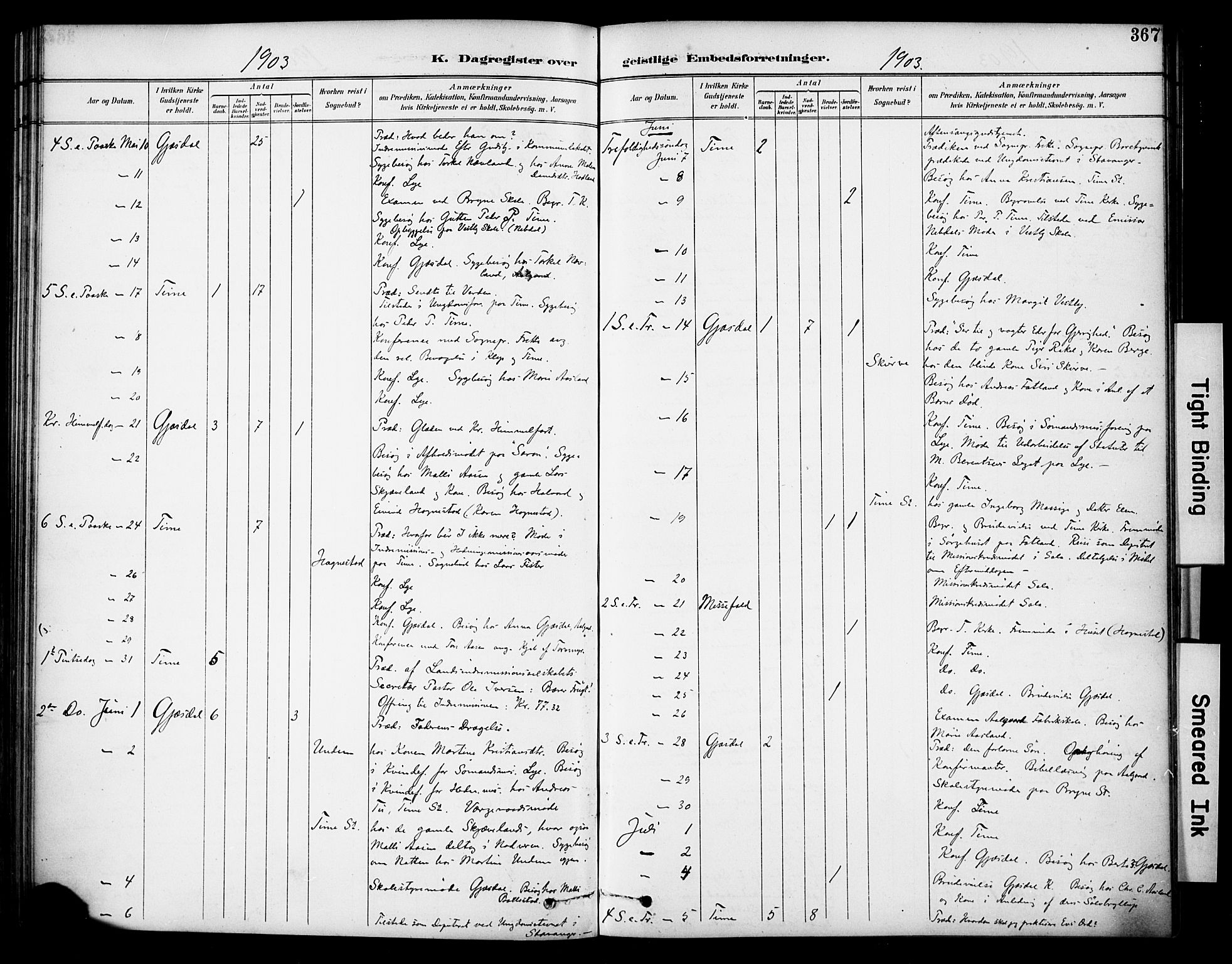 Lye sokneprestkontor, AV/SAST-A-101794/001/30BA/L0011: Parish register (official) no. A 9, 1893-1903, p. 367