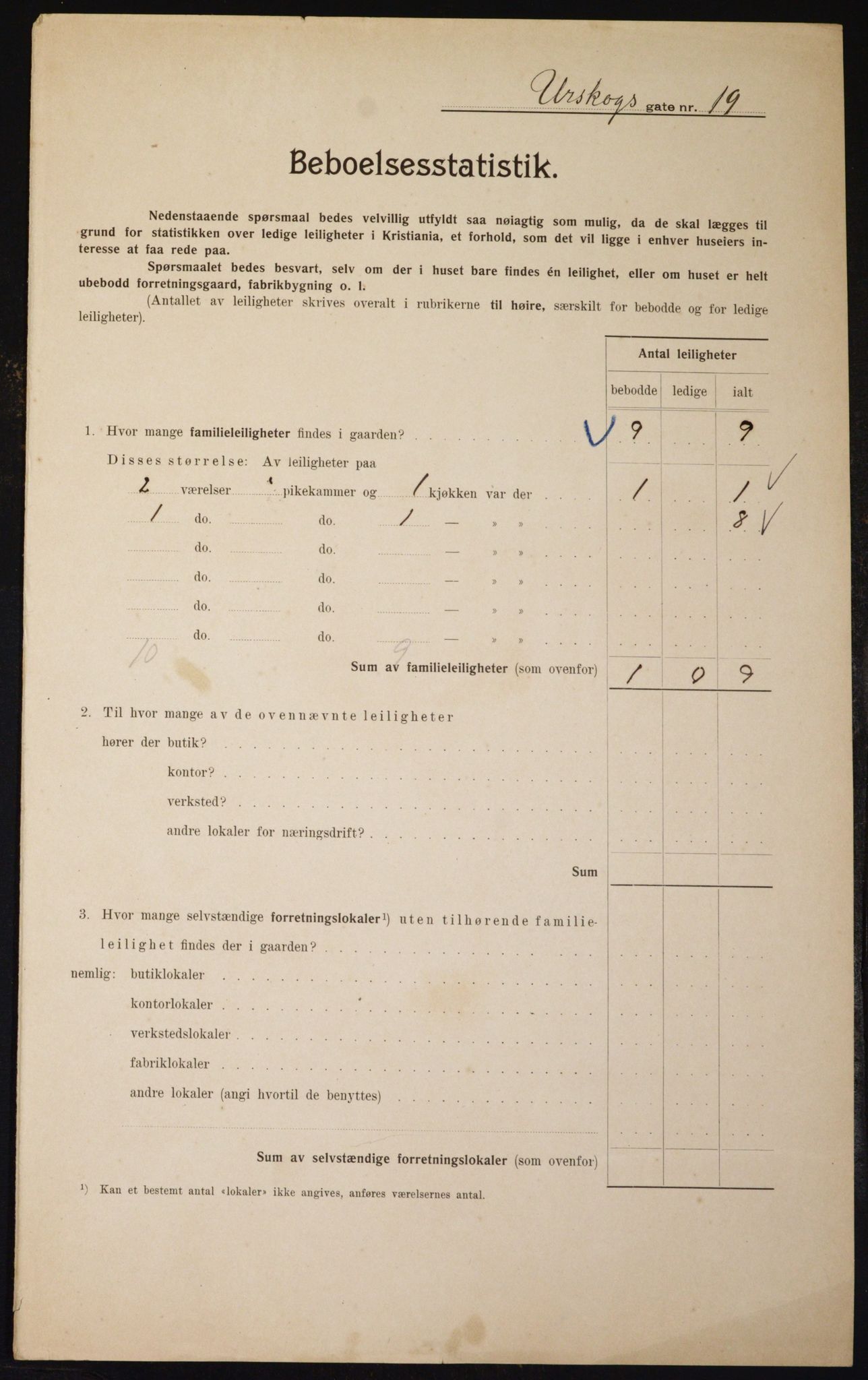 OBA, Municipal Census 1910 for Kristiania, 1910, p. 2526