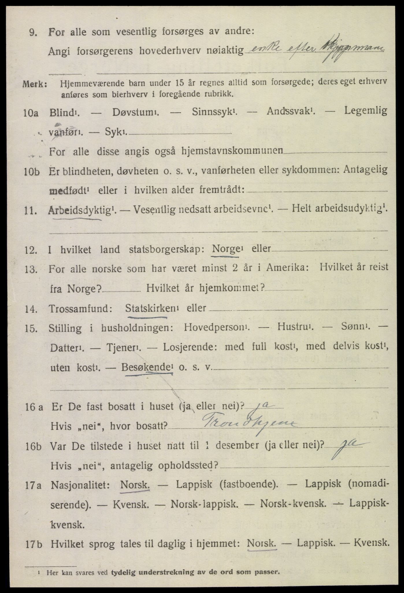 SAT, 1920 census for Egge, 1920, p. 3051