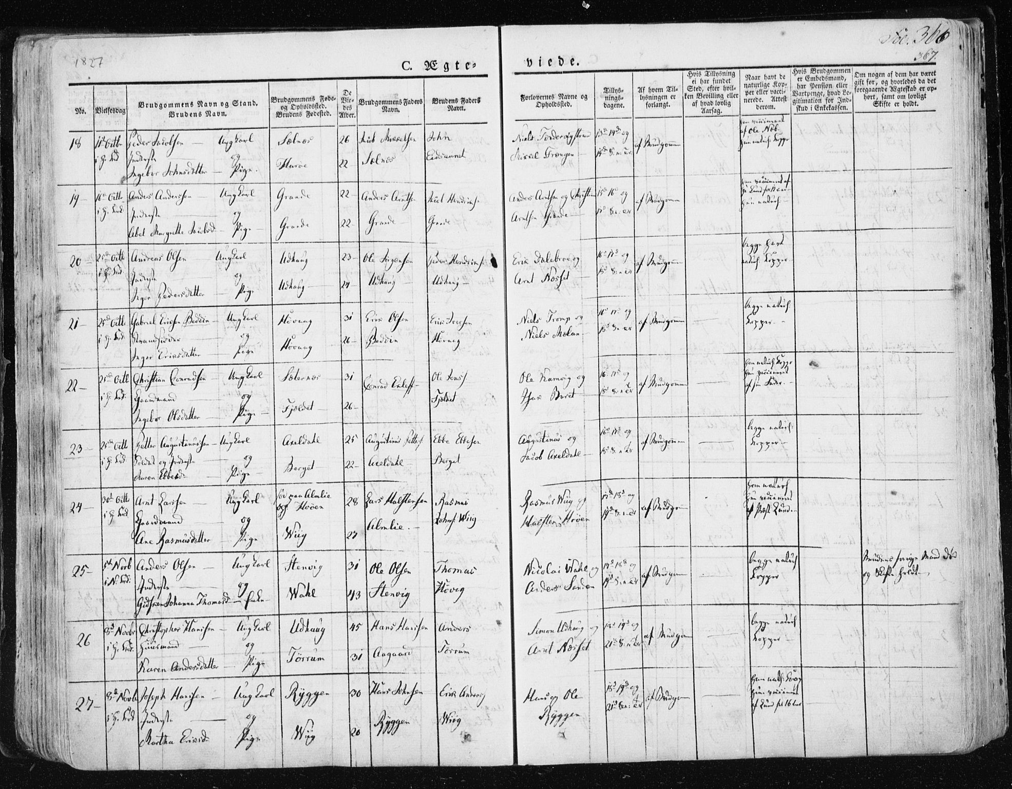 Ministerialprotokoller, klokkerbøker og fødselsregistre - Sør-Trøndelag, SAT/A-1456/659/L0735: Parish register (official) no. 659A05, 1826-1841, p. 366