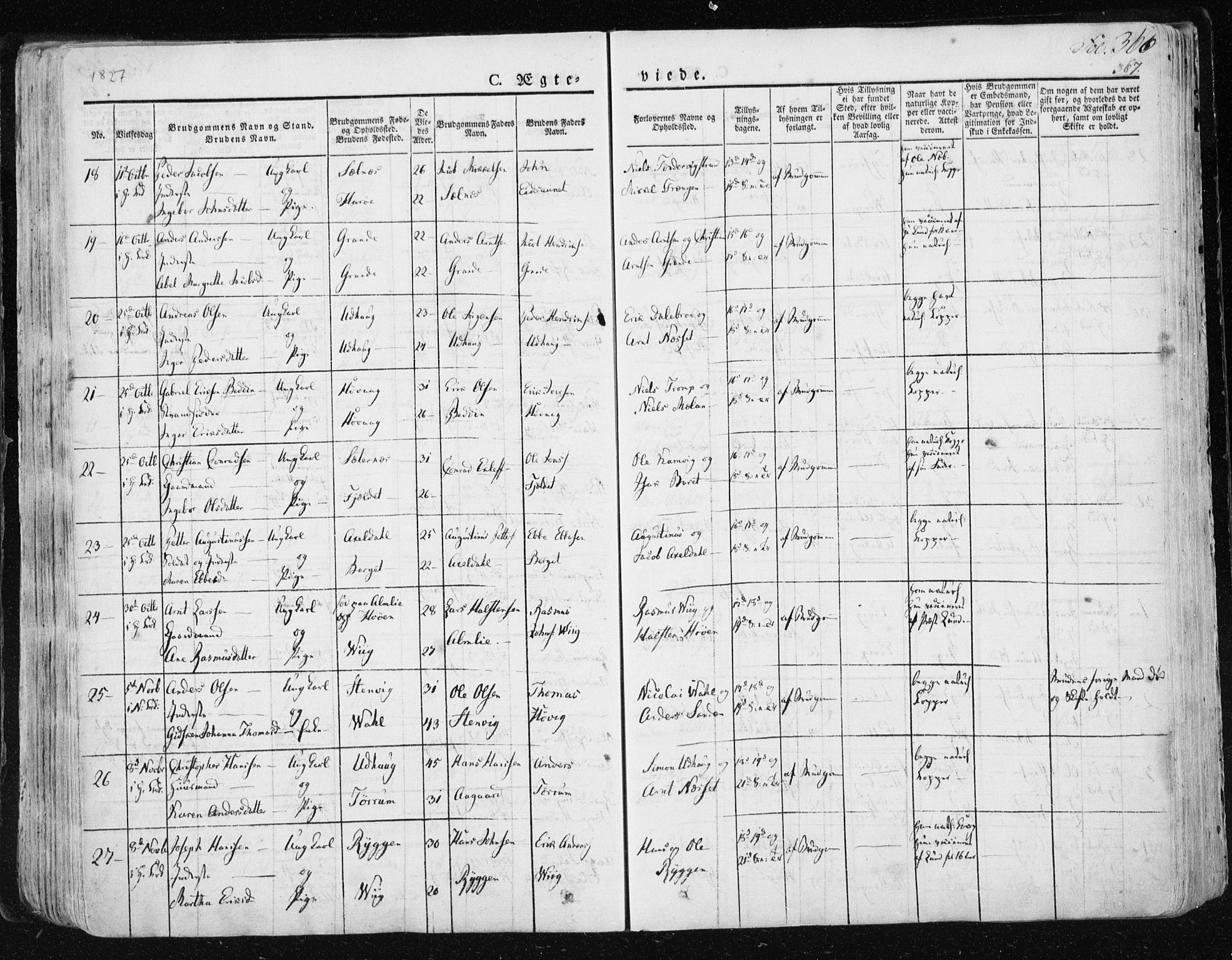 Ministerialprotokoller, klokkerbøker og fødselsregistre - Sør-Trøndelag, AV/SAT-A-1456/659/L0735: Parish register (official) no. 659A05, 1826-1841, p. 366