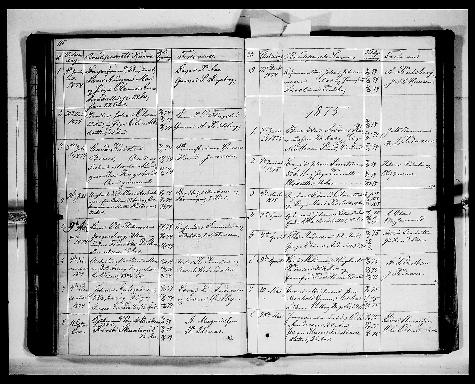 Vang prestekontor, Hedmark, SAH/PREST-008/H/Ha/Hab/L0011: Parish register (copy) no. 11, 1855-1878, p. 165