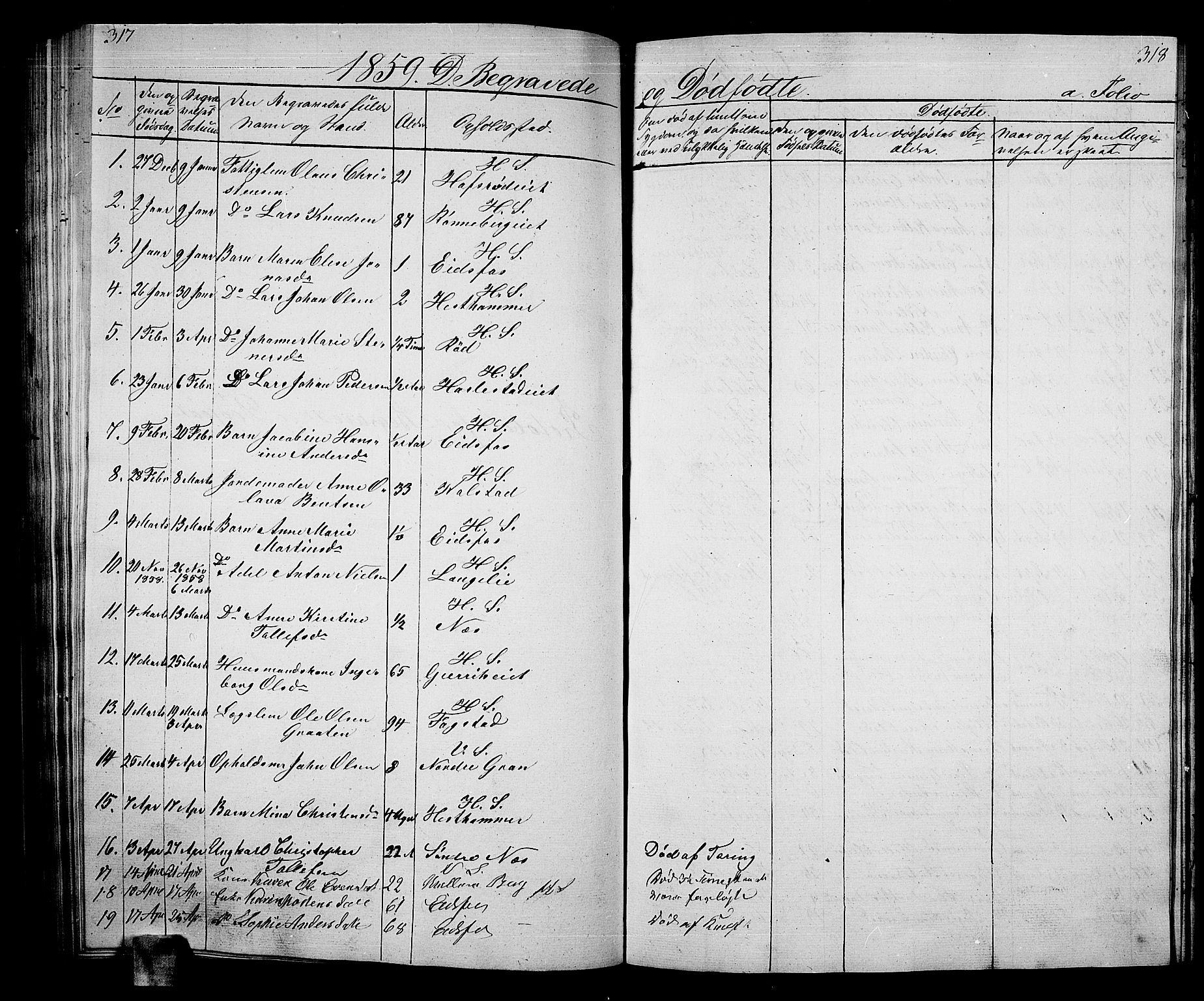 Hof kirkebøker, SAKO/A-64/G/Ga/L0002: Parish register (copy) no. I 2, 1859-1873, p. 317-318