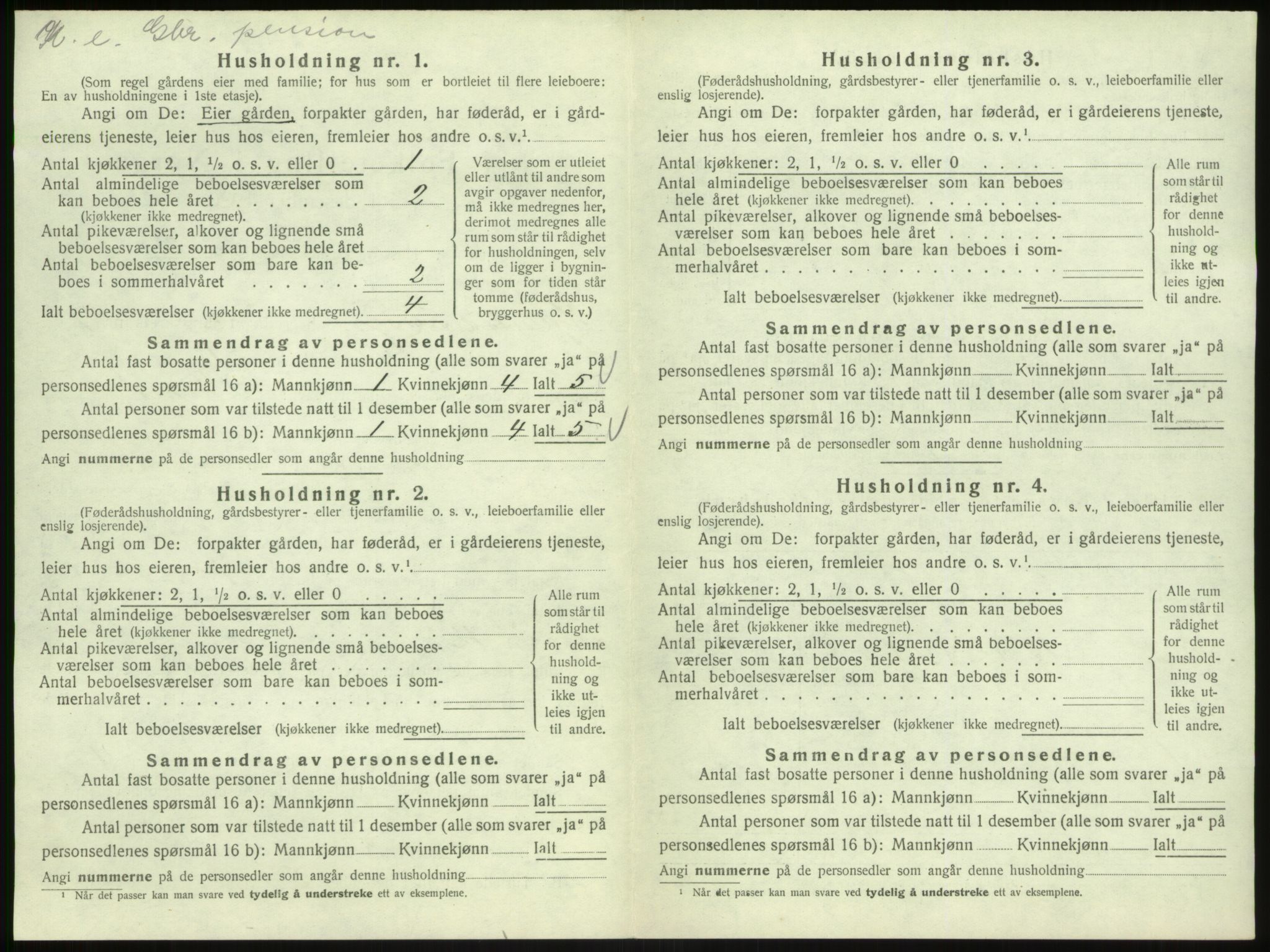 SAB, 1920 census for Hyllestad, 1920, p. 388