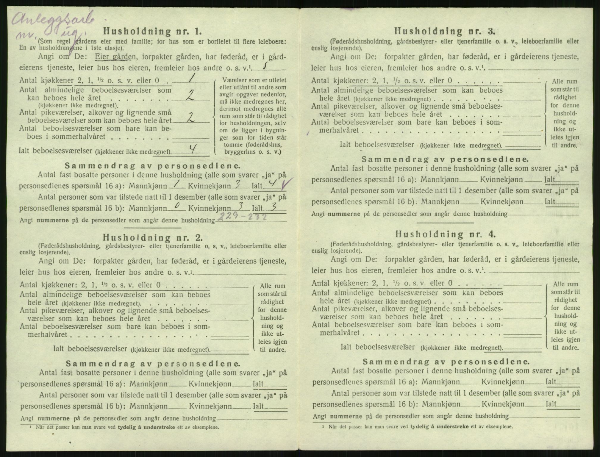 SAT, 1920 census for Evenes, 1920, p. 1733