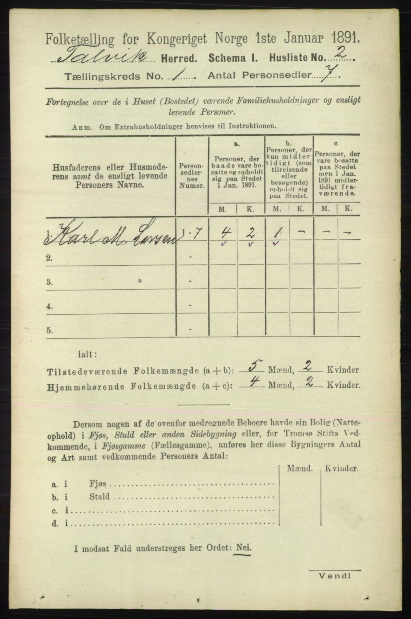 RA, 1891 census for 2013 Talvik, 1891, p. 33