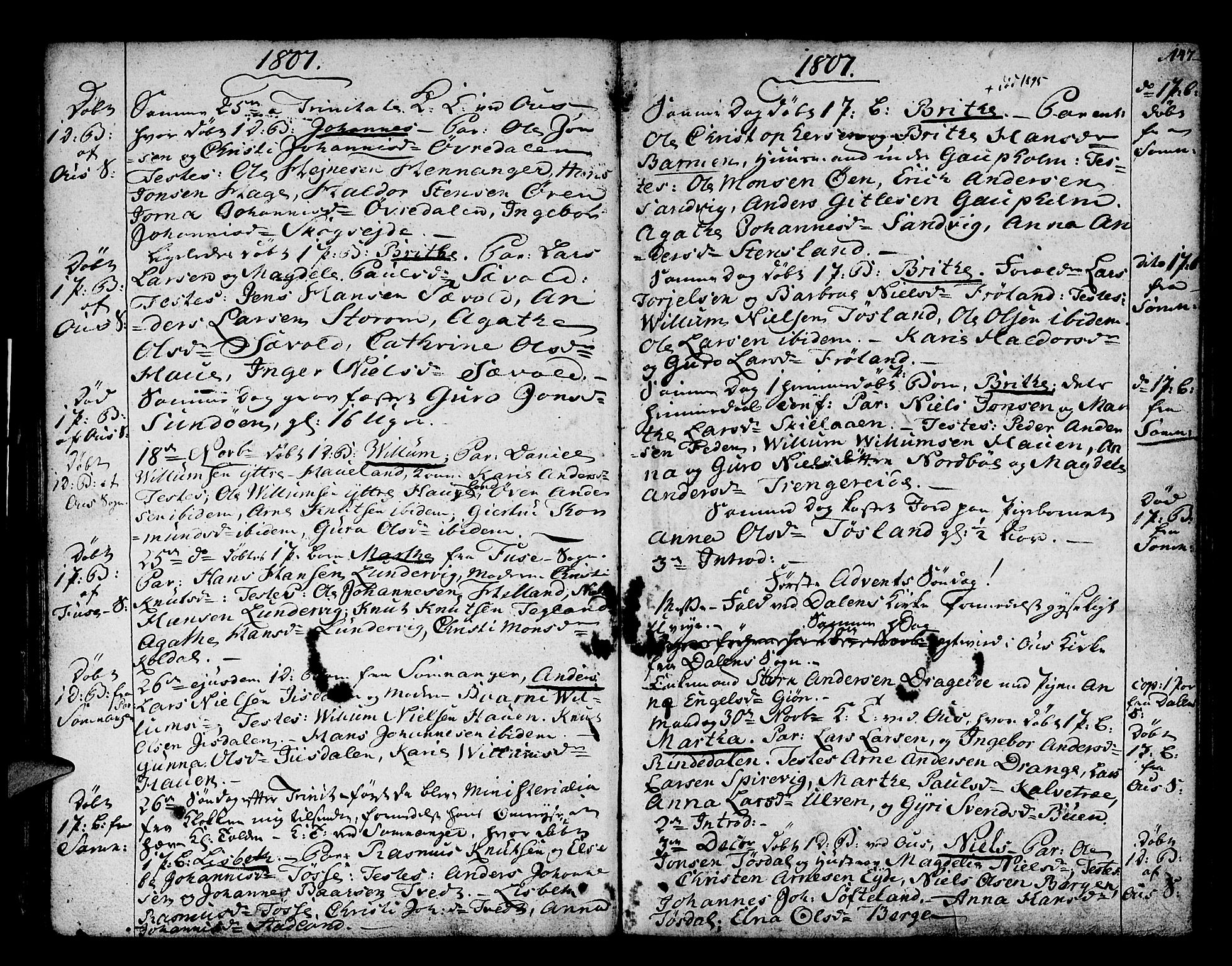 Os sokneprestembete, SAB/A-99929: Parish register (official) no. A 11, 1789-1815, p. 147