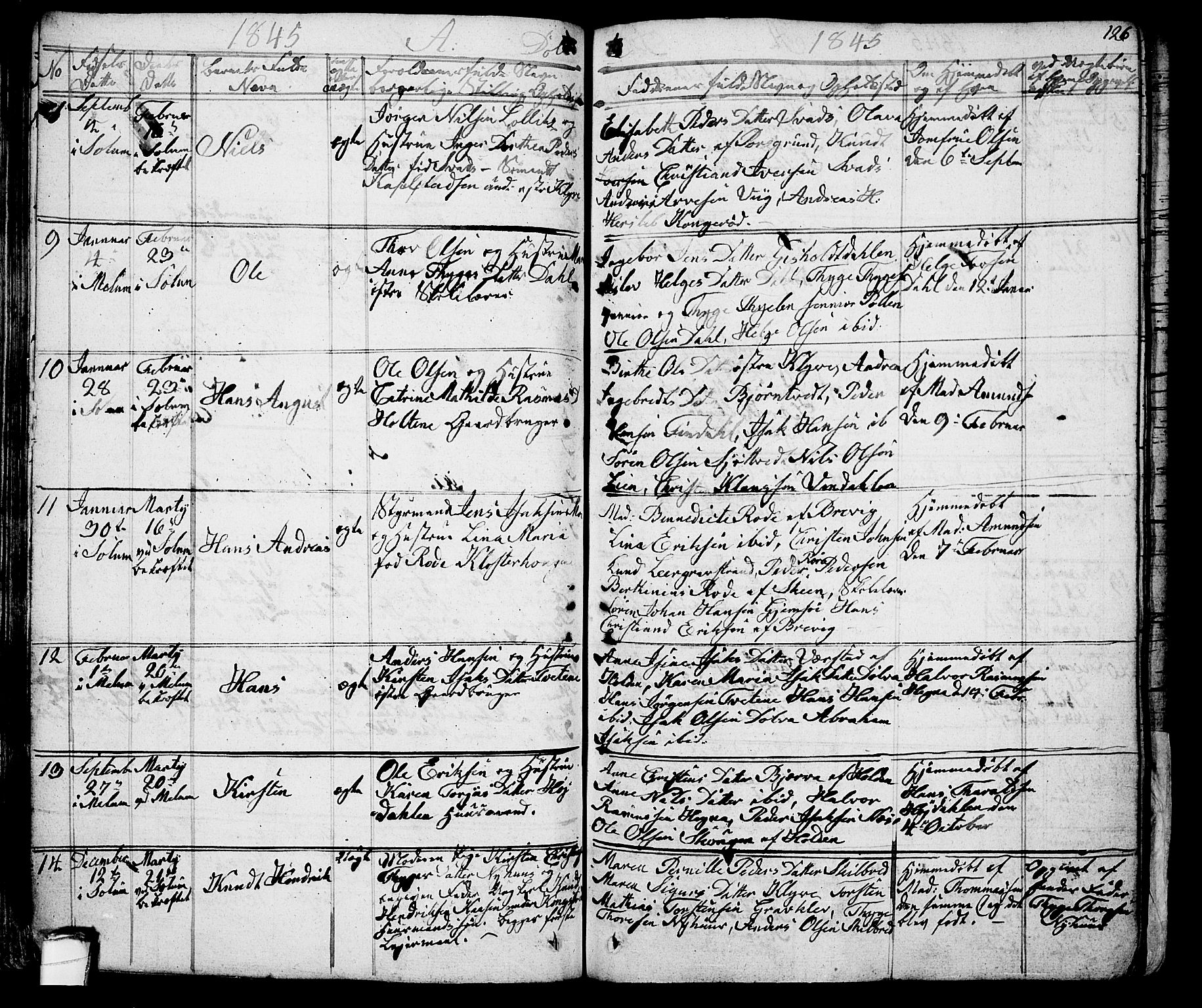 Solum kirkebøker, SAKO/A-306/G/Ga/L0002: Parish register (copy) no. I 2, 1834-1848, p. 126