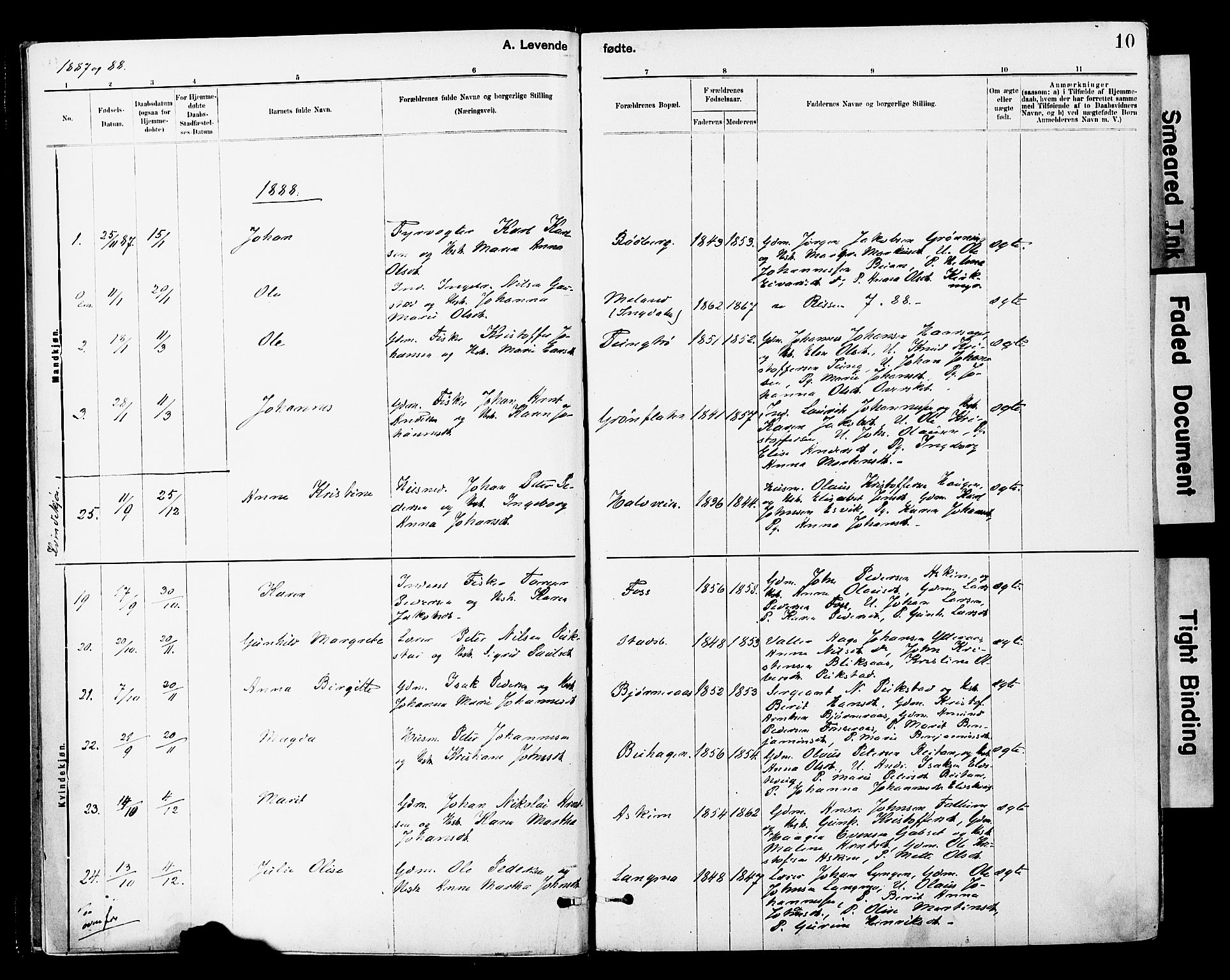 Ministerialprotokoller, klokkerbøker og fødselsregistre - Sør-Trøndelag, SAT/A-1456/646/L0615: Parish register (official) no. 646A13, 1885-1900, p. 10