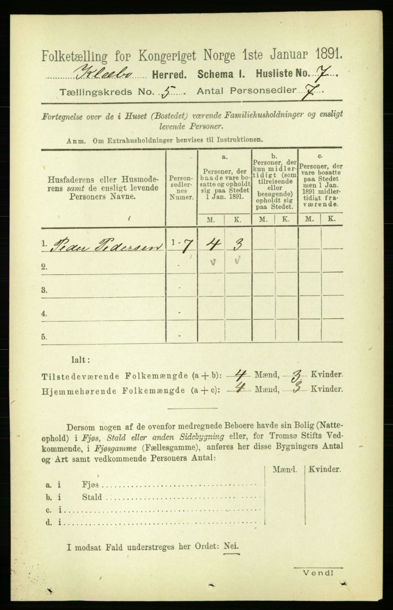 RA, 1891 census for 1662 Klæbu, 1891, p. 1017