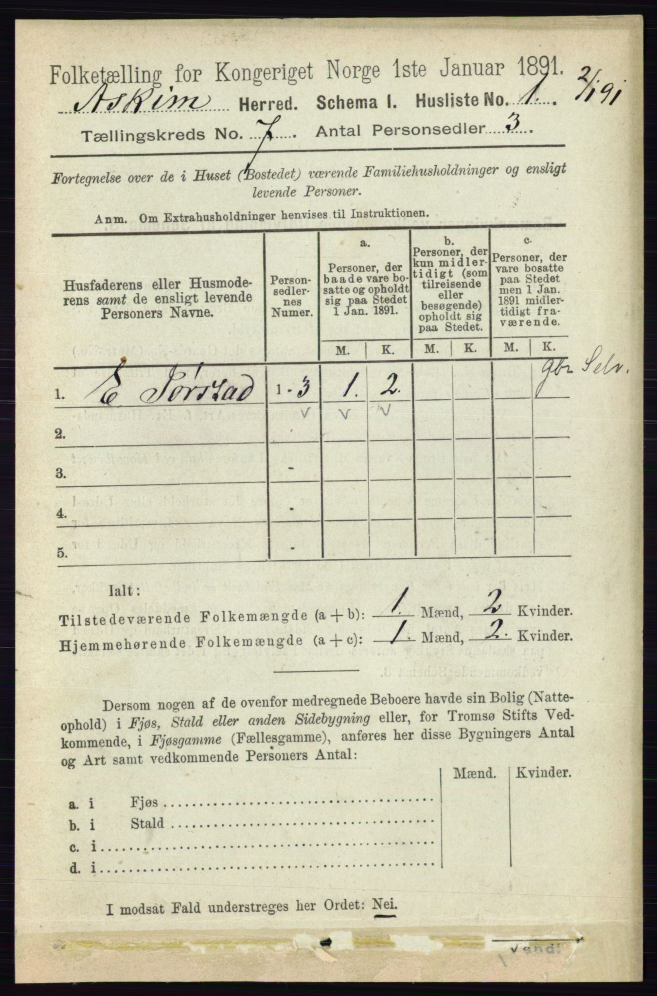 RA, 1891 census for 0124 Askim, 1891, p. 979