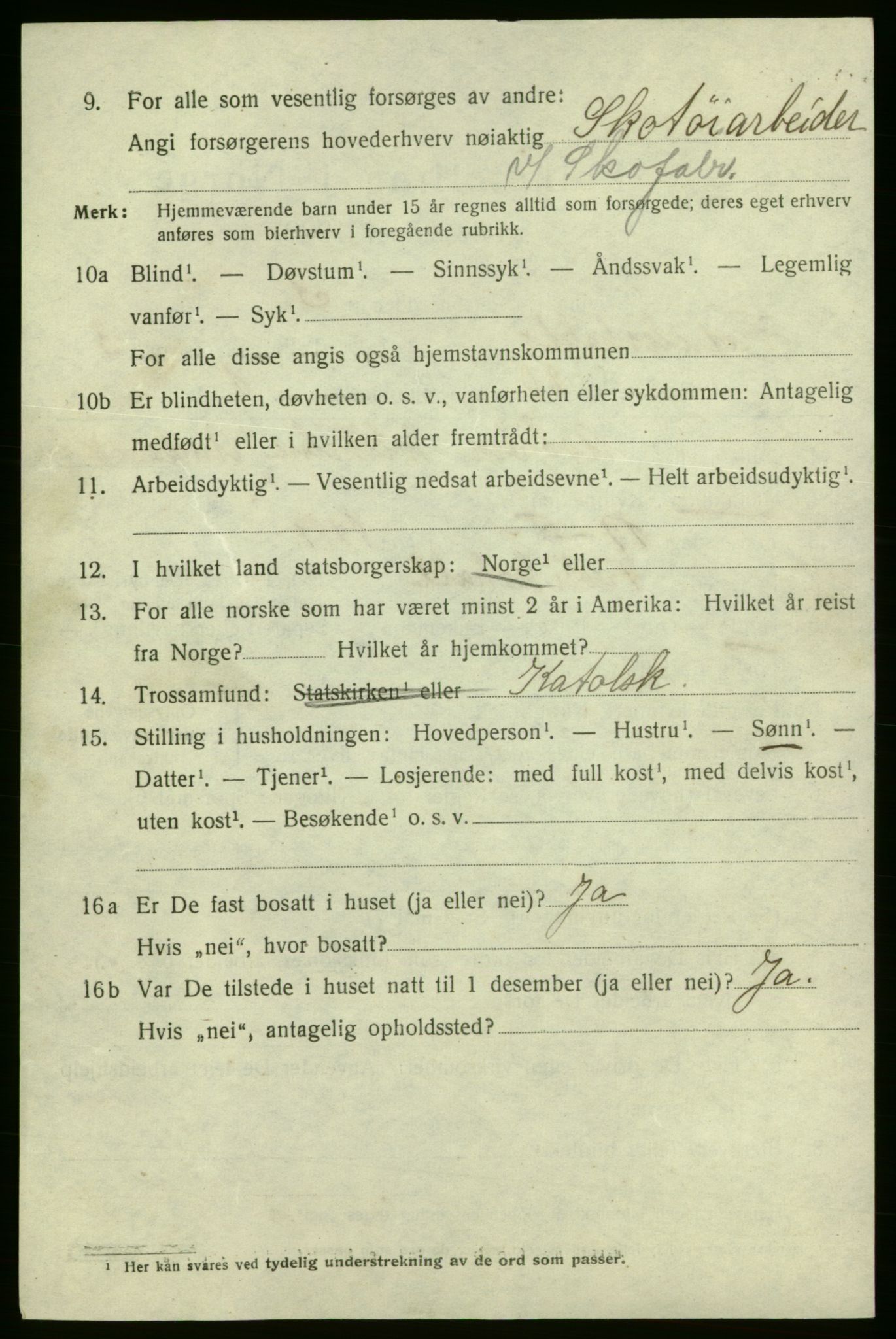 SAO, 1920 census for Fredrikshald, 1920, p. 10913