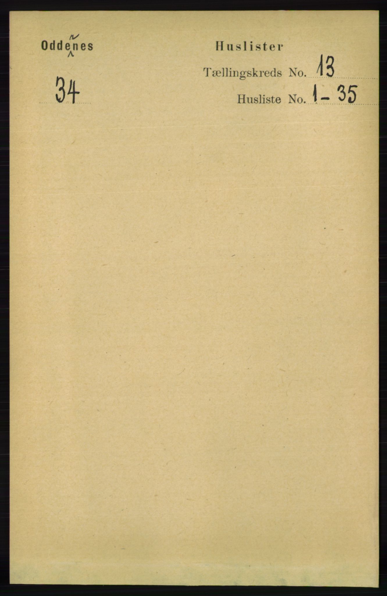 RA, 1891 census for 1012 Oddernes, 1891, p. 4597