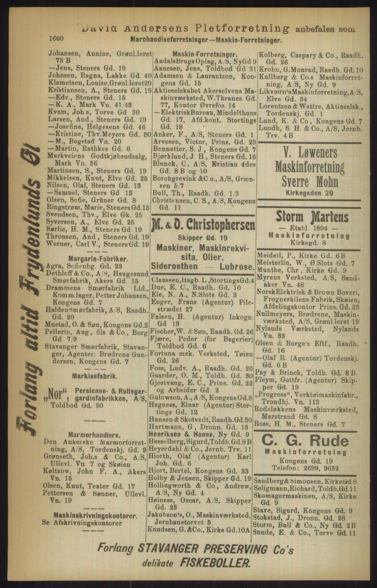 Kristiania/Oslo adressebok, PUBL/-, 1911, p. 1660