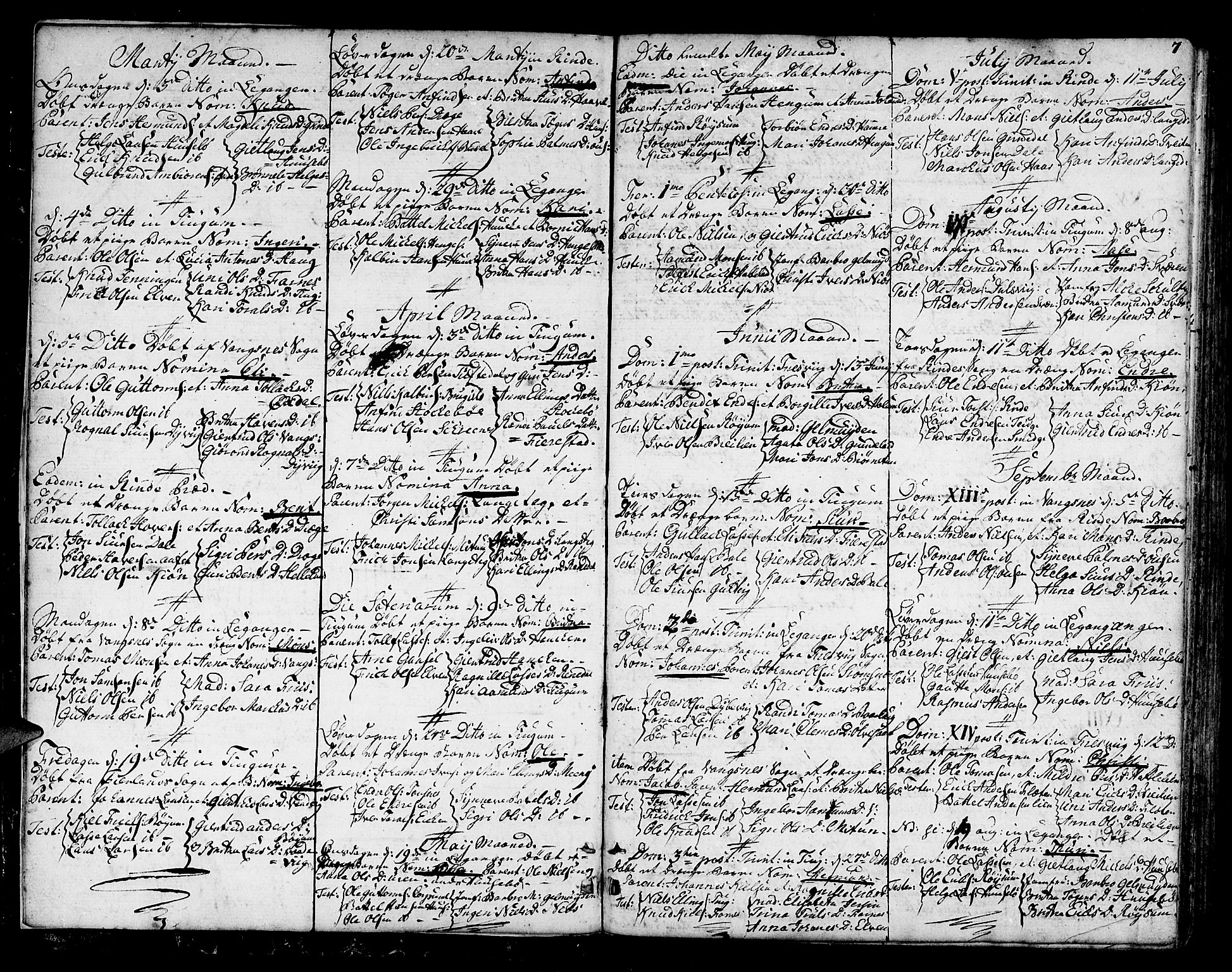 Leikanger sokneprestembete, AV/SAB-A-81001/H/Haa/Haaa/L0004: Parish register (official) no. A 4, 1770-1791, p. 7