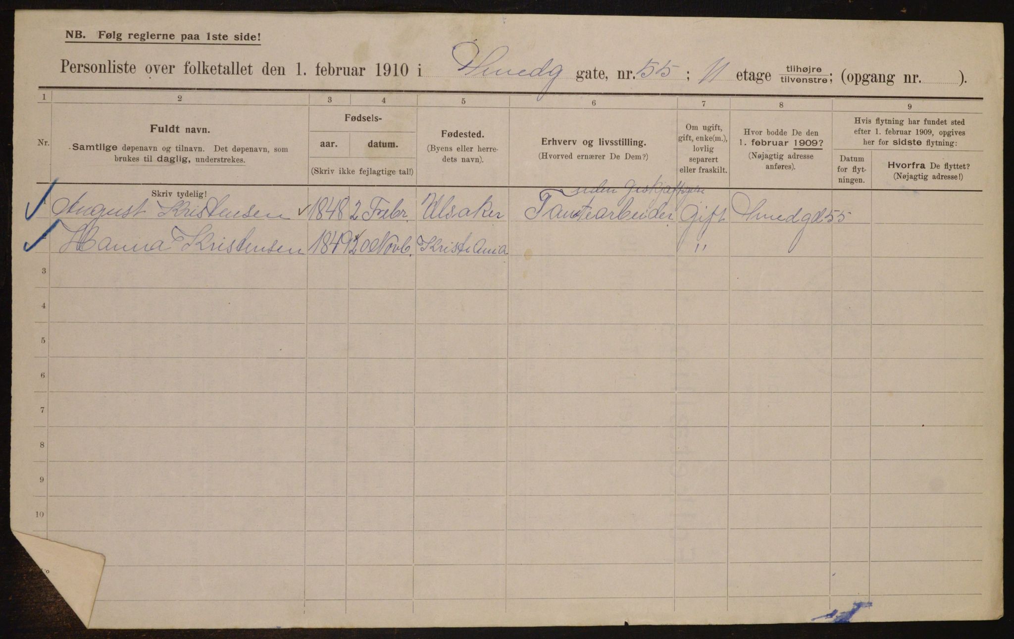 OBA, Municipal Census 1910 for Kristiania, 1910, p. 93119