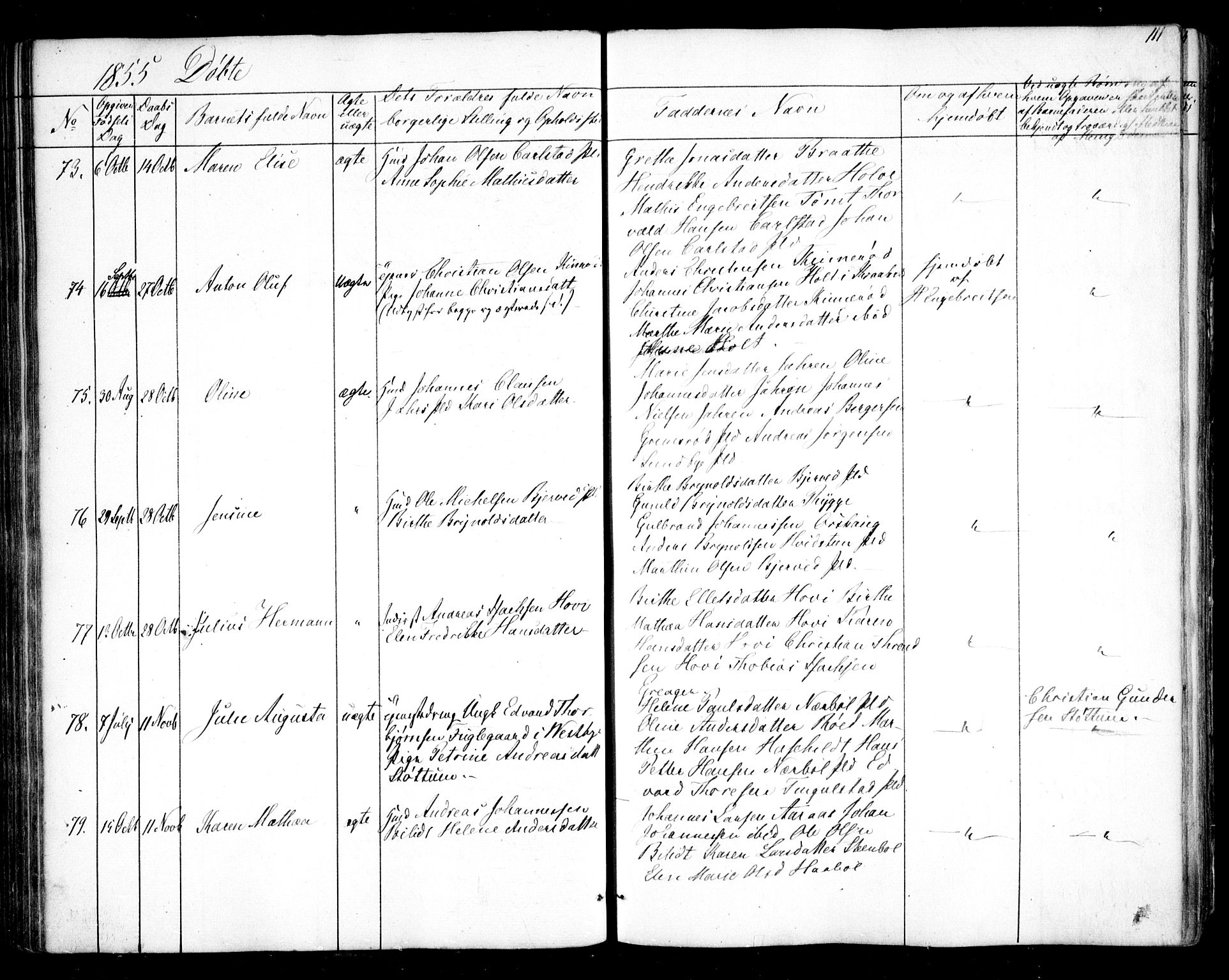 Hobøl prestekontor Kirkebøker, SAO/A-2002/F/Fa/L0003: Parish register (official) no. I 3, 1842-1864, p. 111