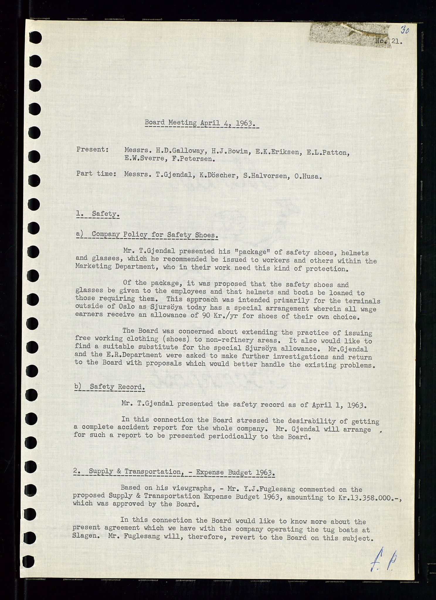 Pa 0982 - Esso Norge A/S, AV/SAST-A-100448/A/Aa/L0001/0004: Den administrerende direksjon Board minutes (styrereferater) / Den administrerende direksjon Board minutes (styrereferater), 1963-1964, p. 231