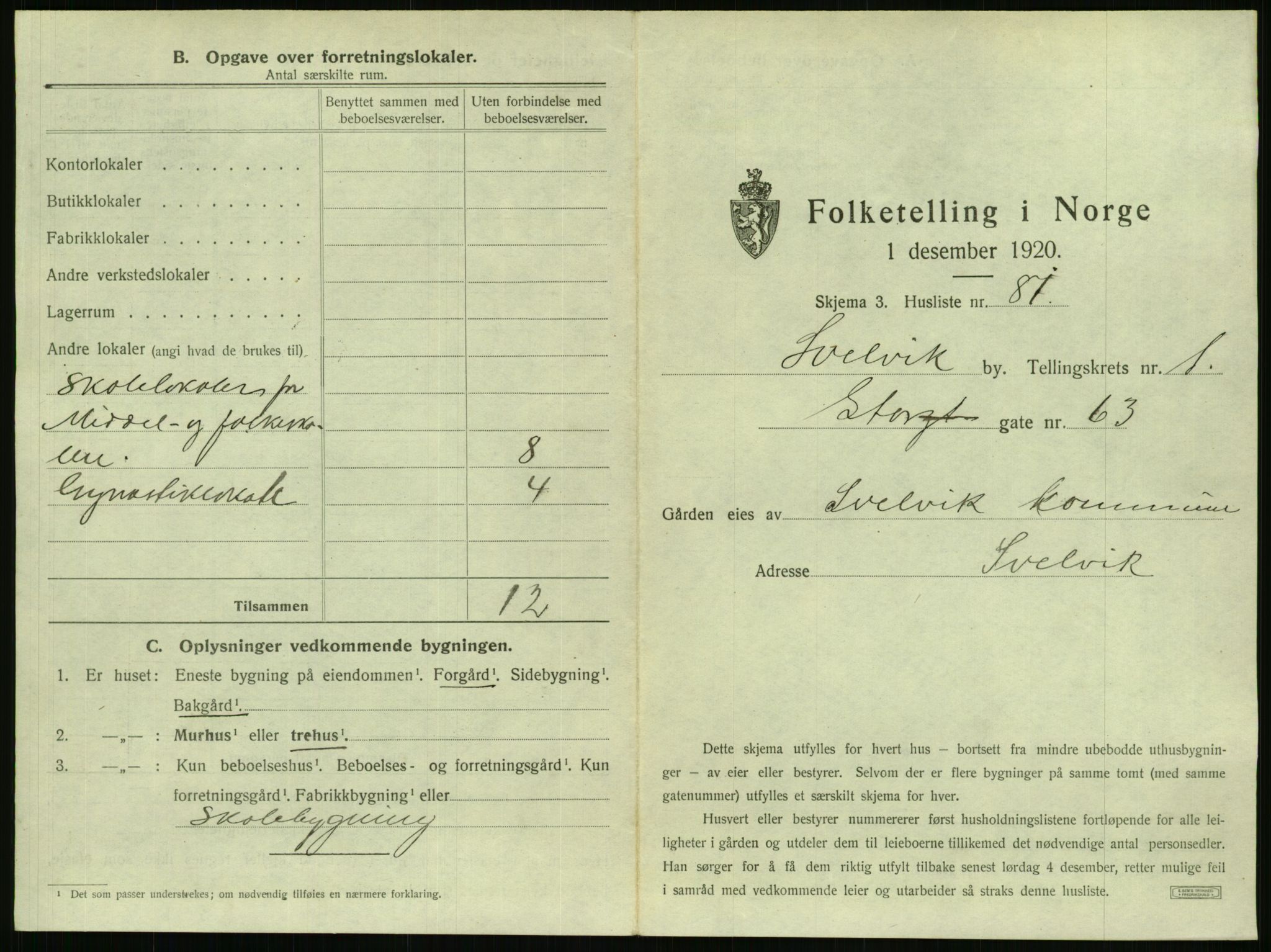 SAKO, 1920 census for Svelvik, 1920, p. 183