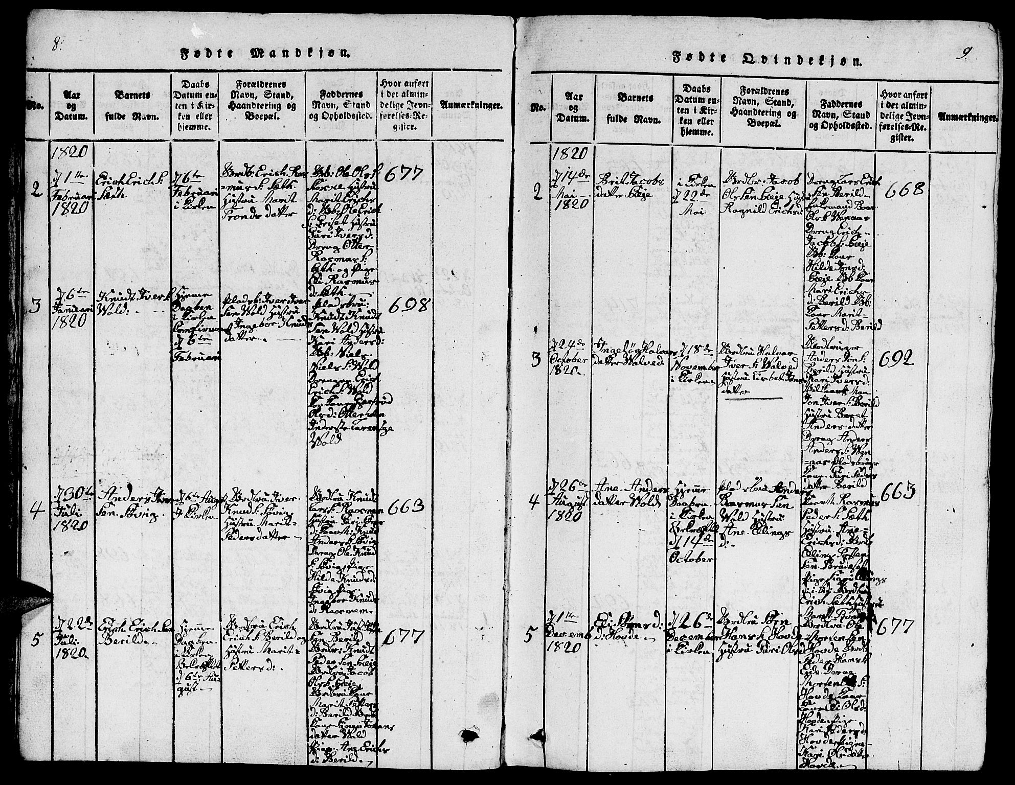 Ministerialprotokoller, klokkerbøker og fødselsregistre - Møre og Romsdal, AV/SAT-A-1454/543/L0563: Parish register (copy) no. 543C01, 1818-1836, p. 8-9