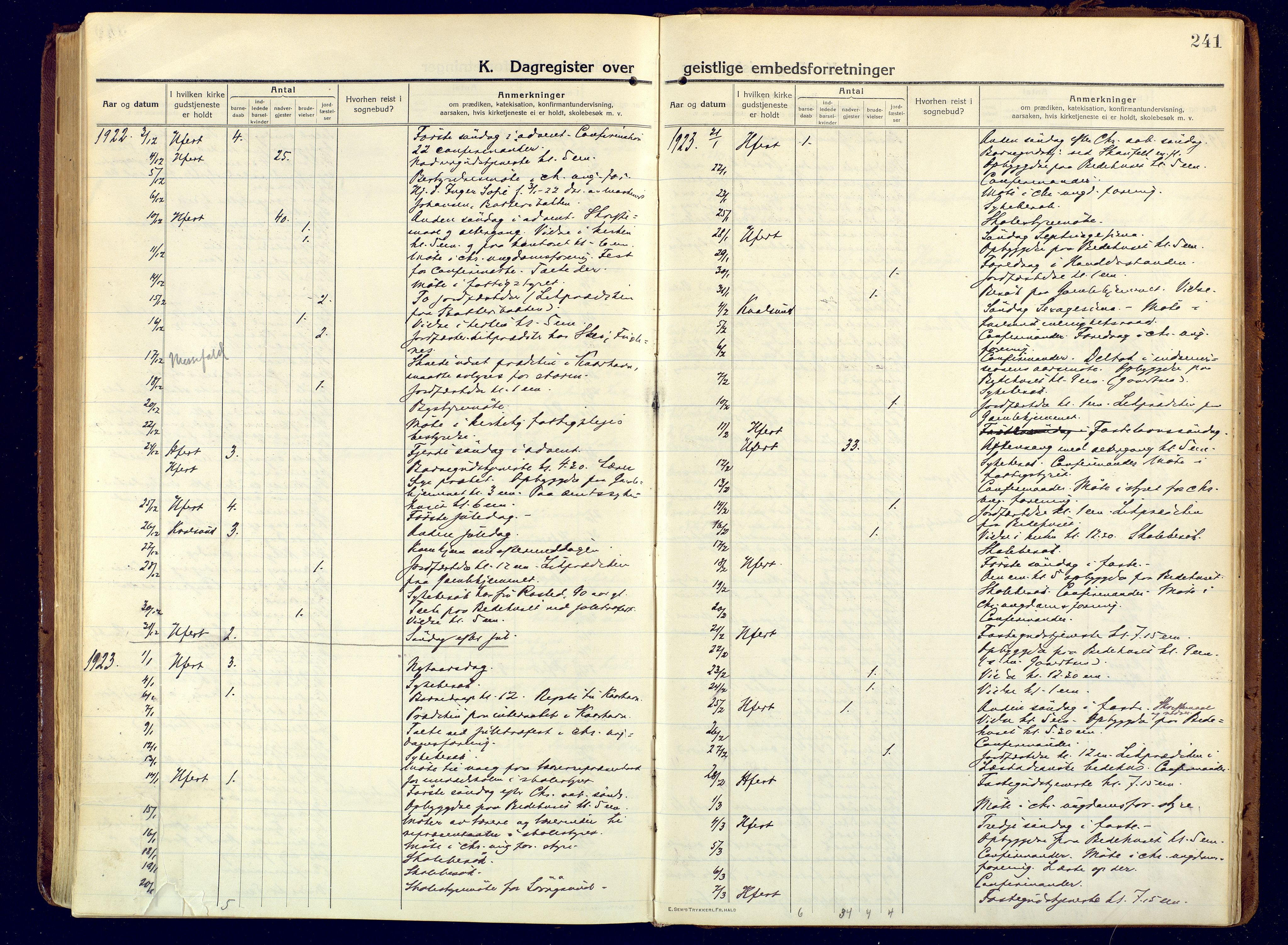 Hammerfest sokneprestkontor, SATØ/S-1347/H/Ha/L0015.kirke: Parish register (official) no. 15, 1916-1923, p. 241