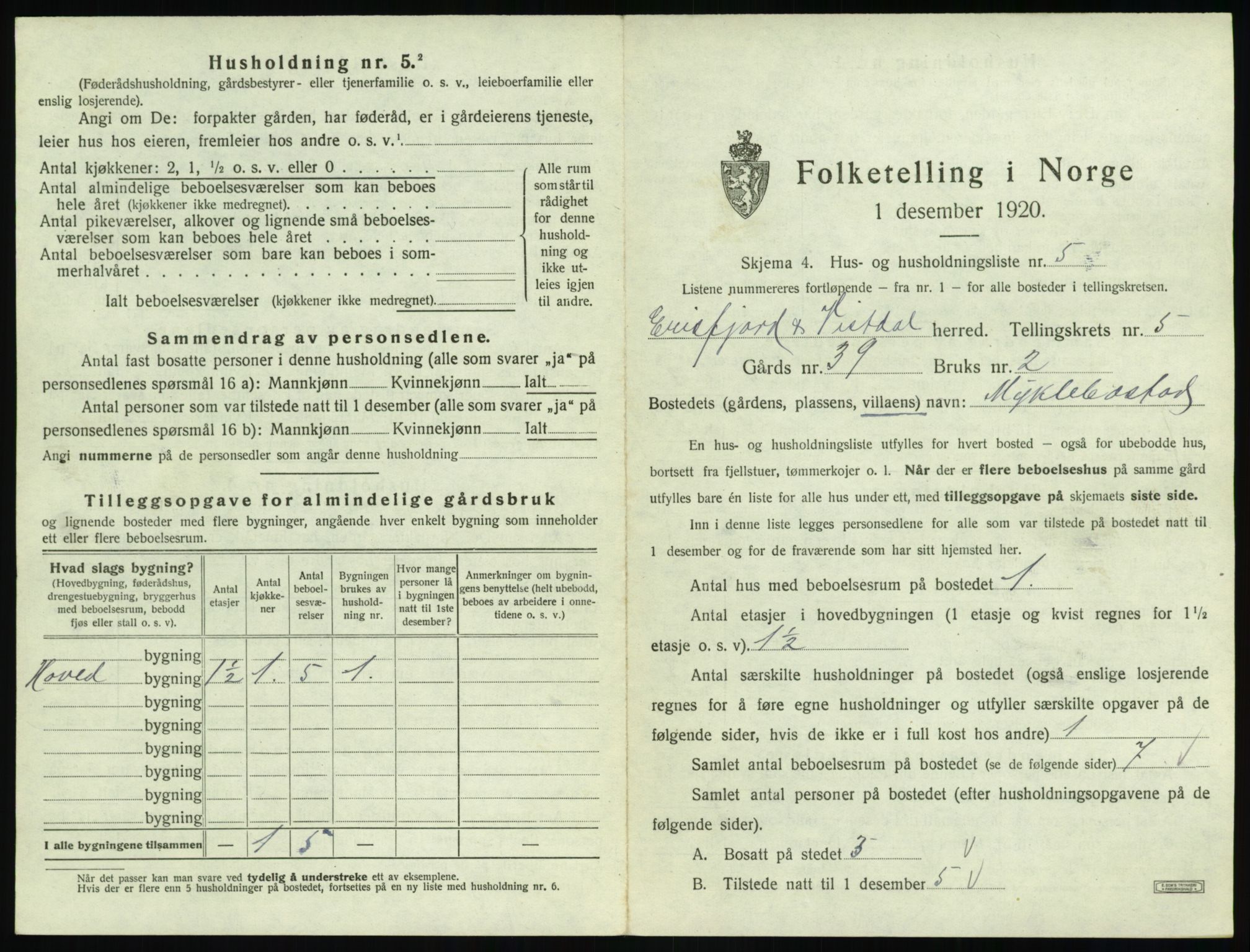 SAT, 1920 census for Eresfjord og Vistdal, 1920, p. 409