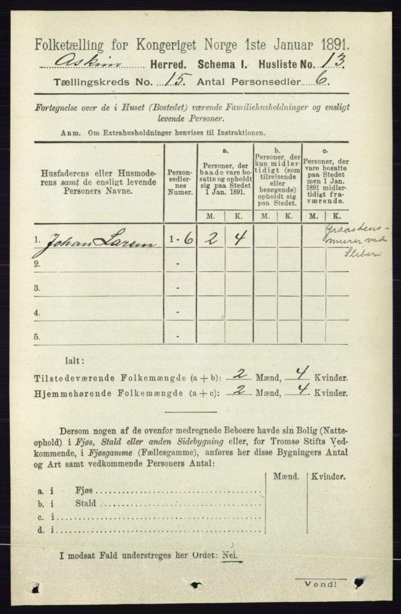 RA, 1891 census for 0124 Askim, 1891, p. 2430