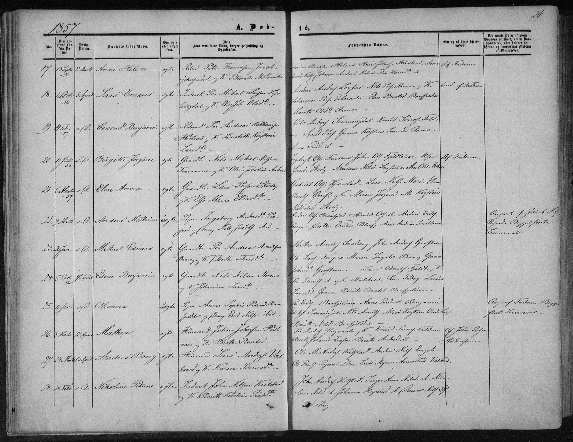 Ministerialprotokoller, klokkerbøker og fødselsregistre - Nordland, AV/SAT-A-1459/820/L0293: Parish register (official) no. 820A14, 1855-1865, p. 26