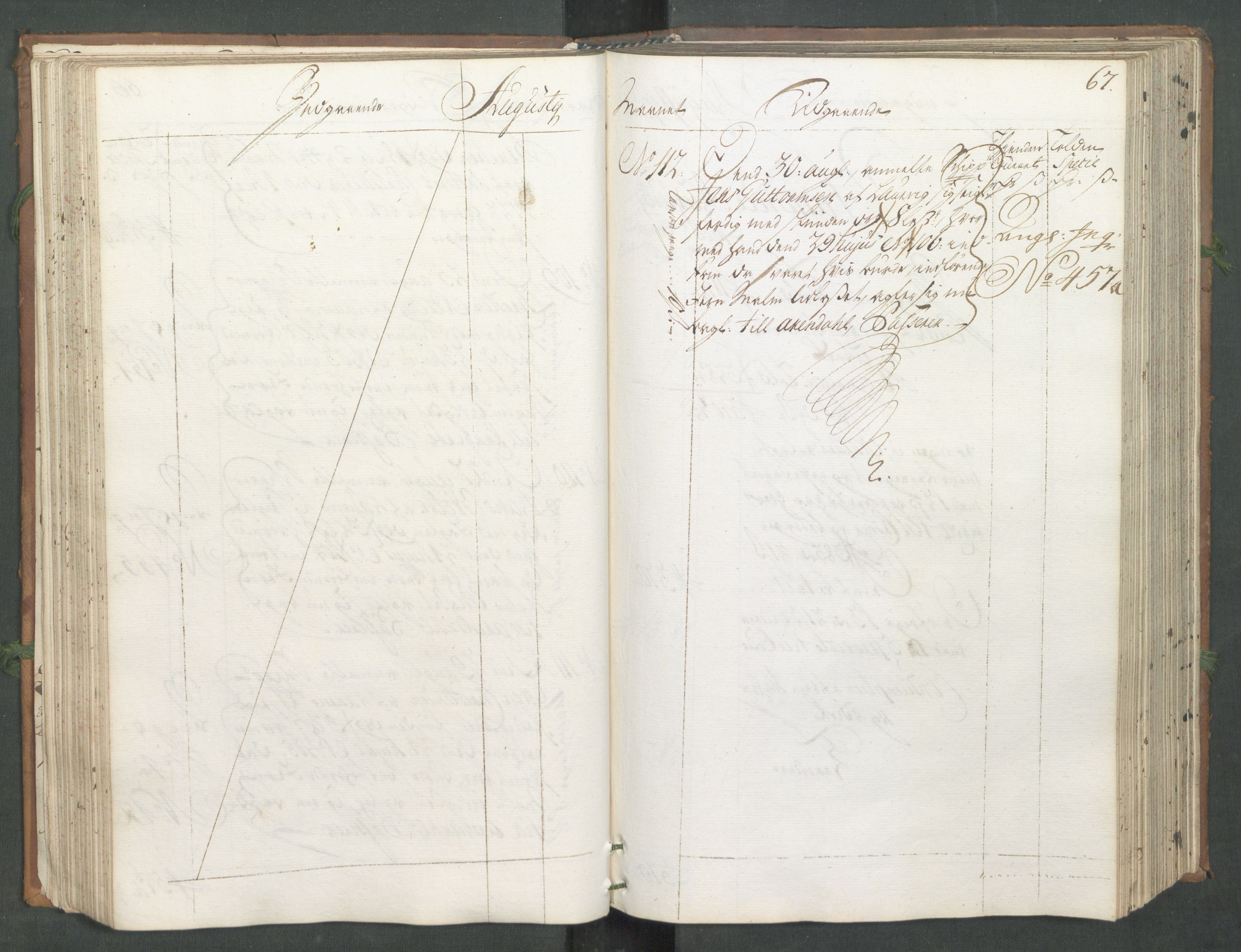 Generaltollkammeret, tollregnskaper, AV/RA-EA-5490/R11/L0014/0001: Tollregnskaper Larvik og Sandefjord / Hovedtollbok, 1731, p. 66b-67a