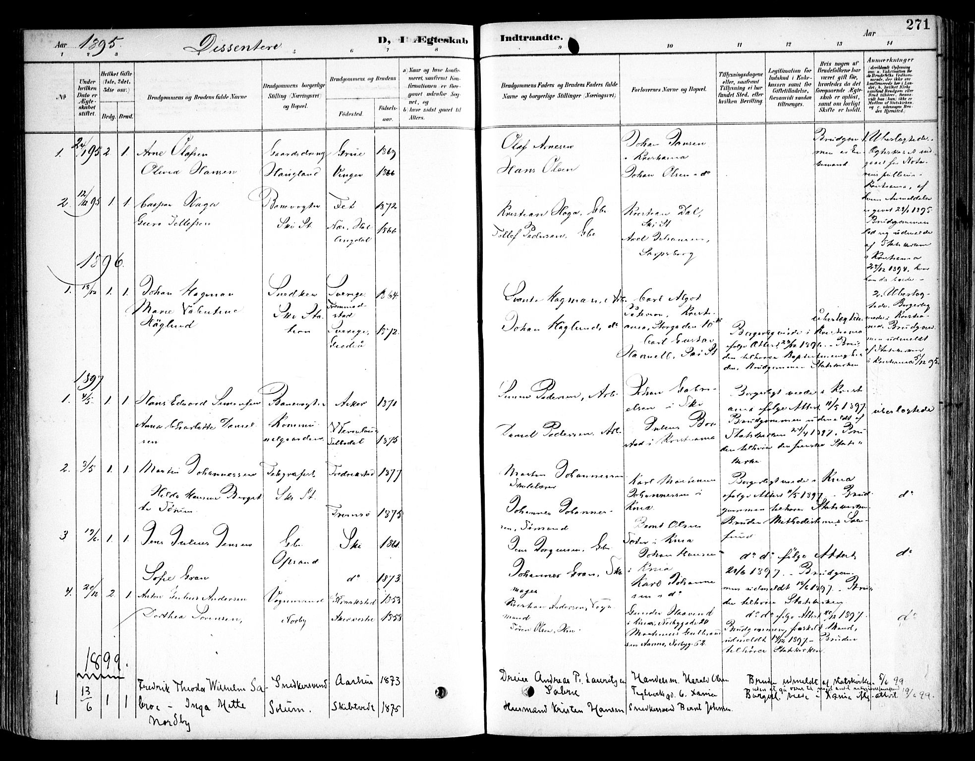 Kråkstad prestekontor Kirkebøker, SAO/A-10125a/F/Fb/L0002: Parish register (official) no. II 2, 1893-1917, p. 271