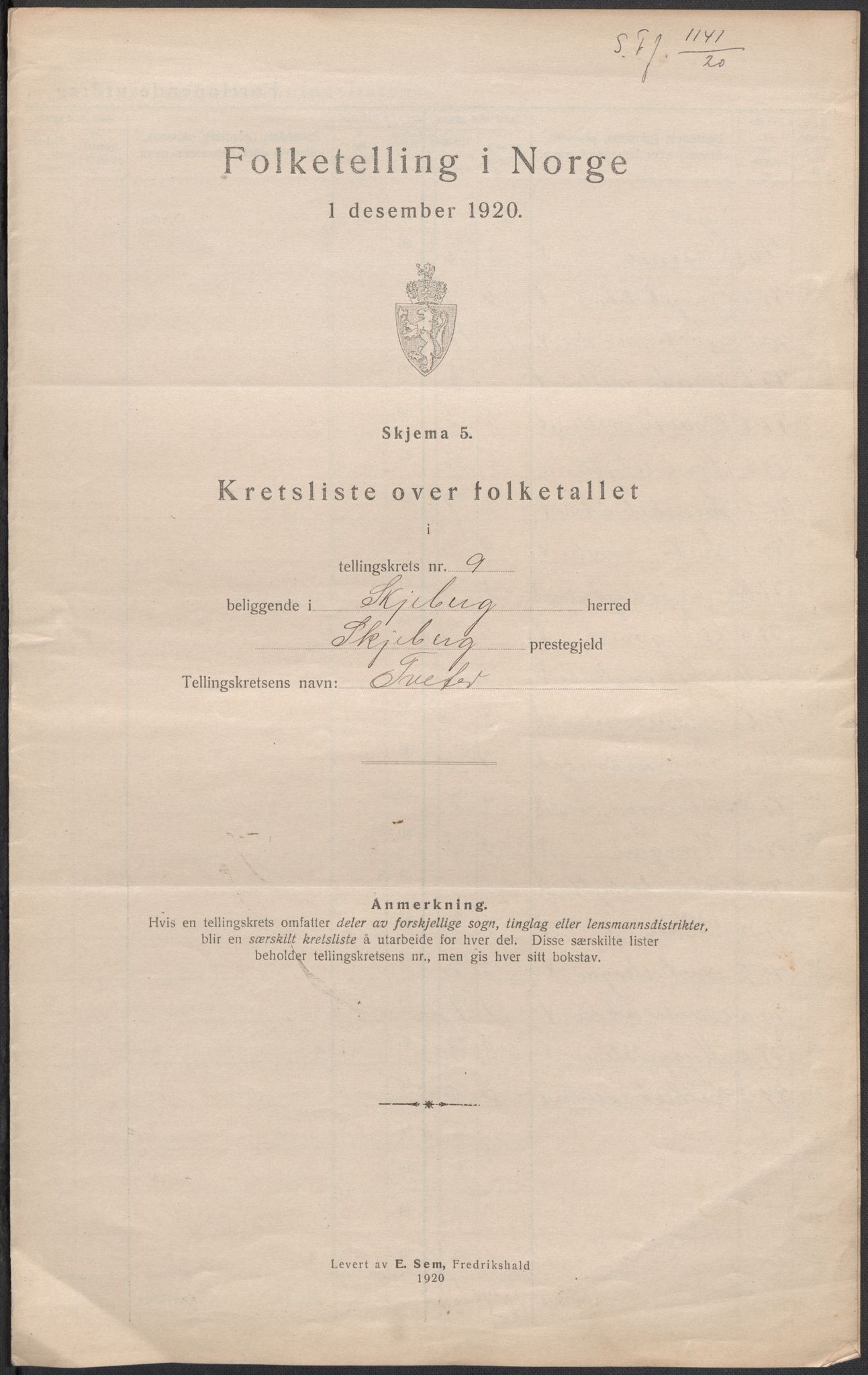 SAO, 1920 census for Skjeberg, 1920, p. 35