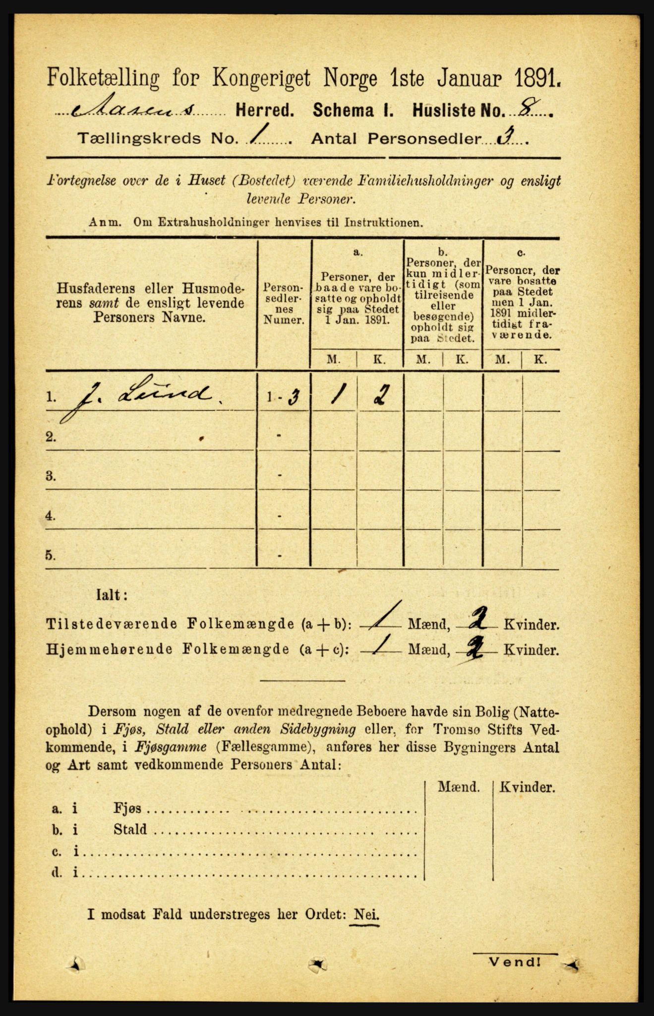 RA, 1891 census for 1716 Åsen, 1891, p. 24