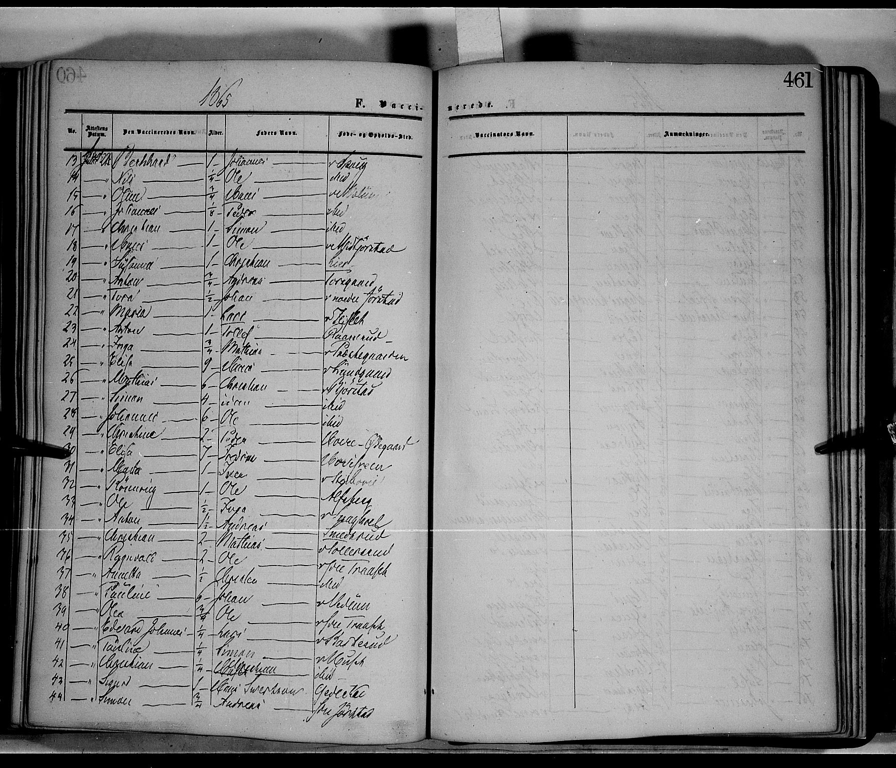 Fåberg prestekontor, SAH/PREST-086/H/Ha/Haa/L0006: Parish register (official) no. 6B, 1855-1867, p. 461