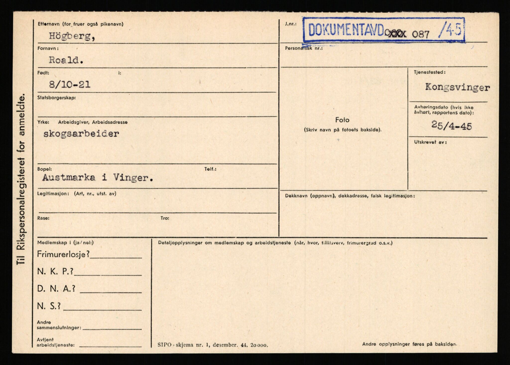 Statspolitiet - Hovedkontoret / Osloavdelingen, AV/RA-S-1329/C/Ca/L0007: Hol - Joelsen, 1943-1945, p. 1673