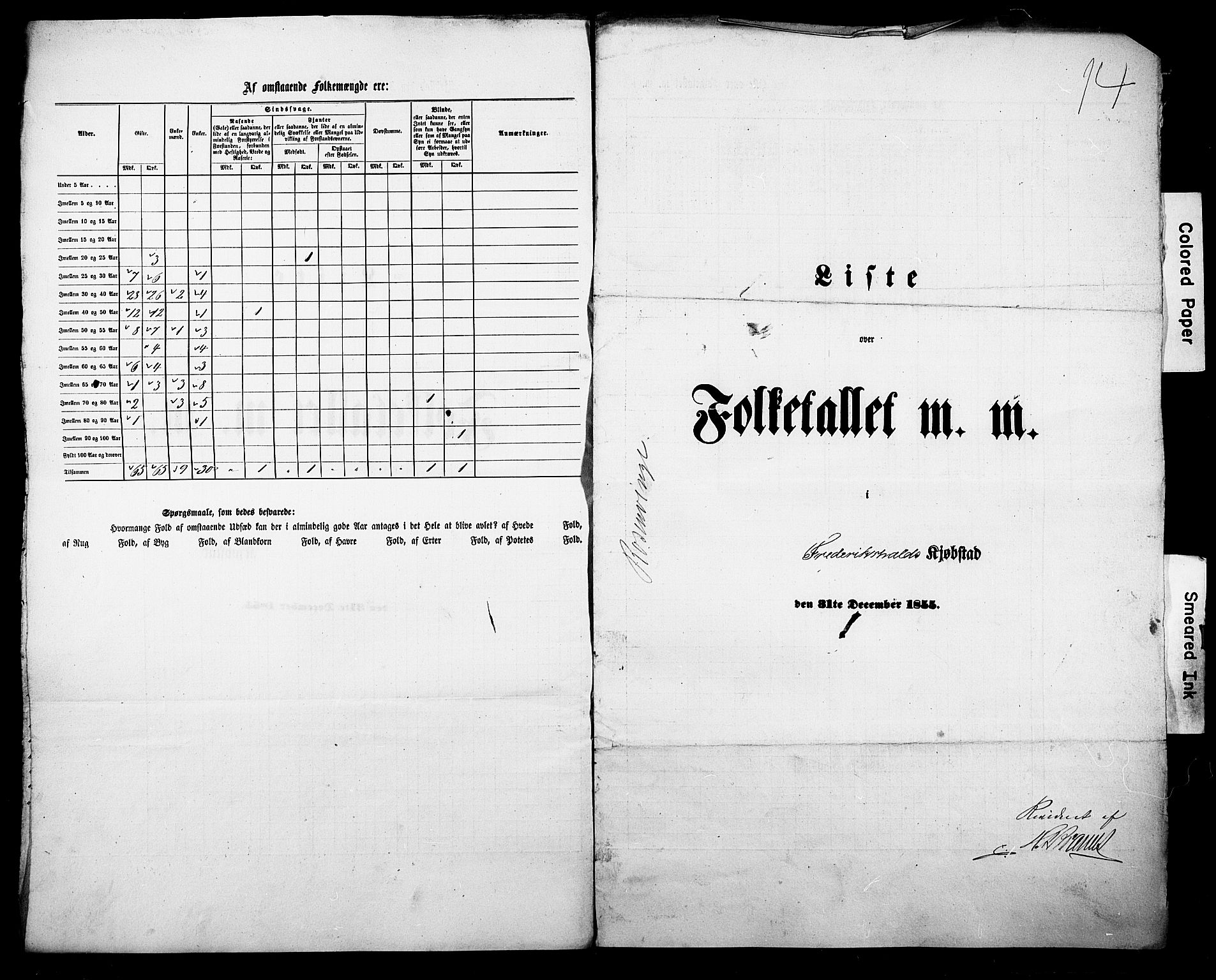 , Census 1855 for Fredrikshald, 1855, p. 36