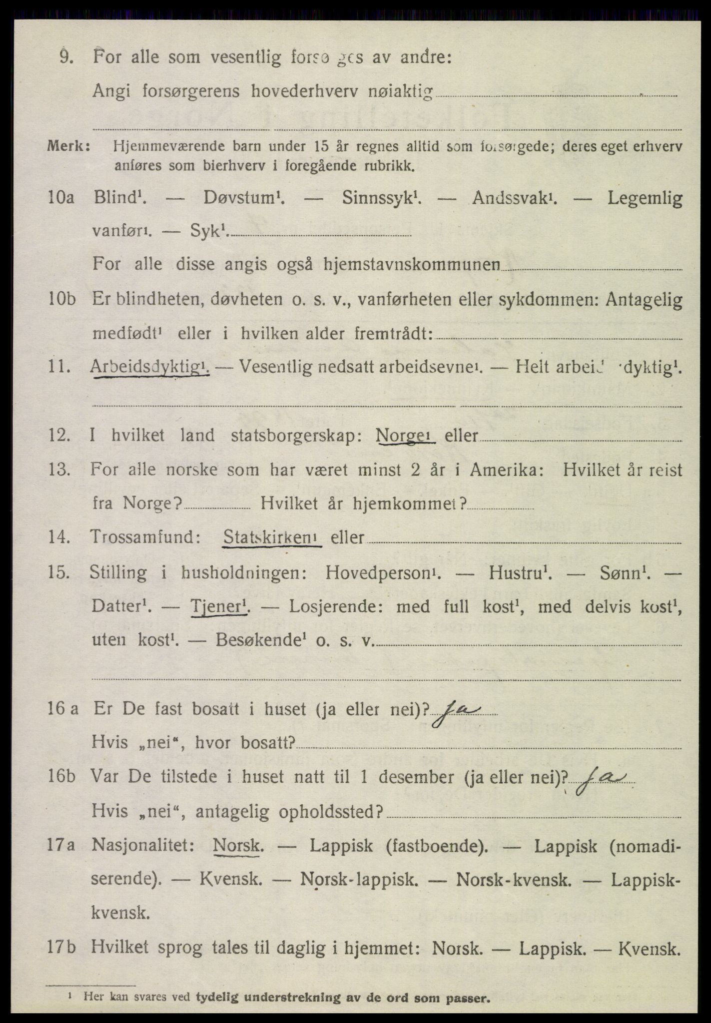 SAT, 1920 census for Korgen, 1920, p. 1367