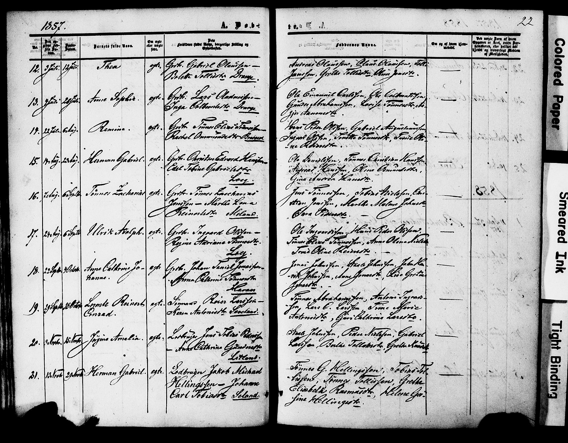 Herad sokneprestkontor, AV/SAK-1111-0018/F/Fa/Faa/L0005: Parish register (official) no. A 5, 1853-1886, p. 22