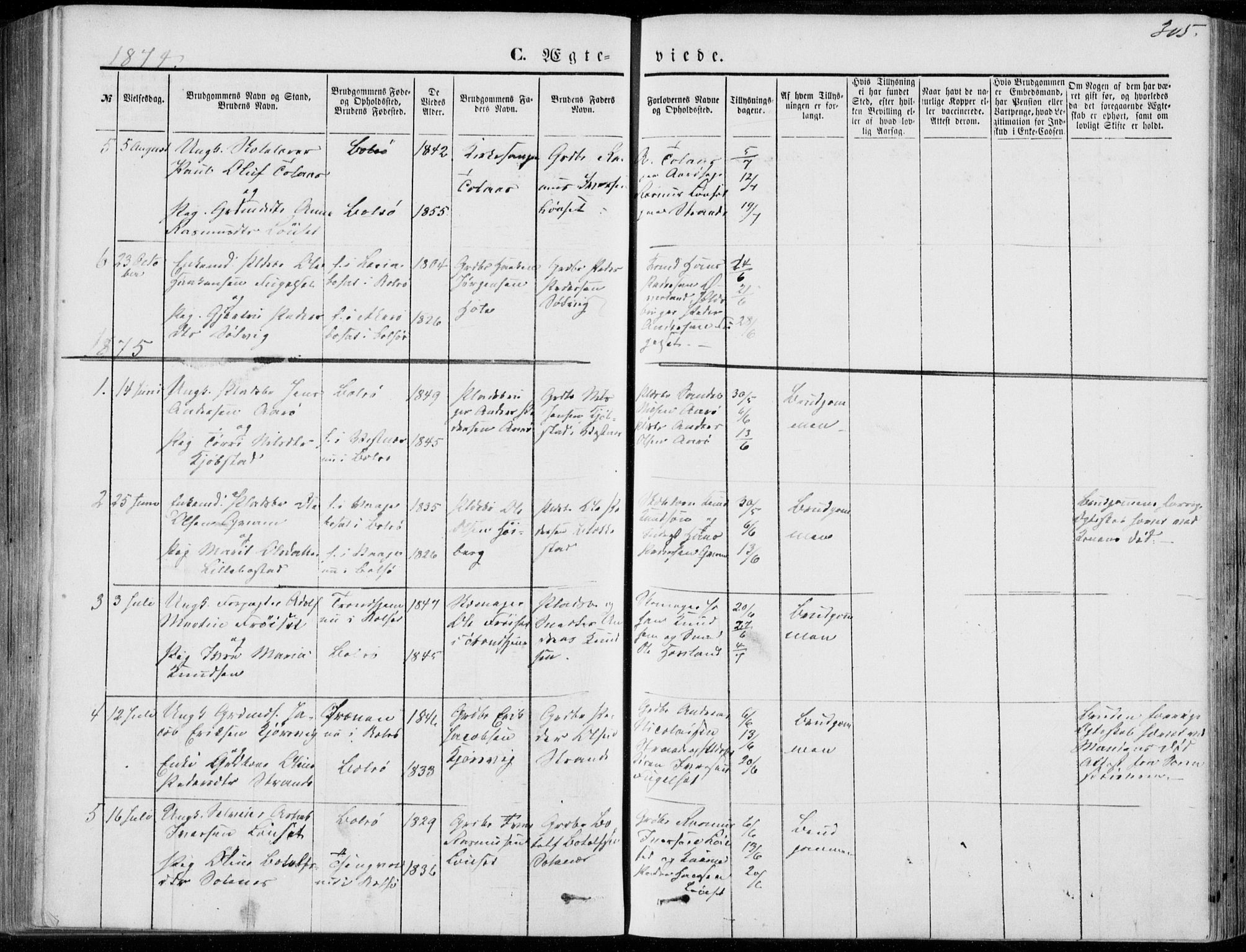 Ministerialprotokoller, klokkerbøker og fødselsregistre - Møre og Romsdal, SAT/A-1454/555/L0655: Parish register (official) no. 555A05, 1869-1886, p. 305
