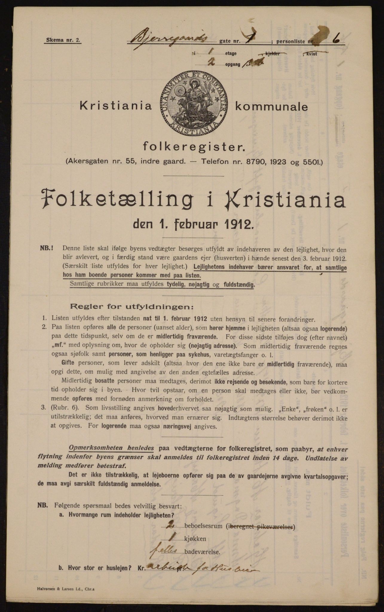 OBA, Municipal Census 1912 for Kristiania, 1912, p. 5346