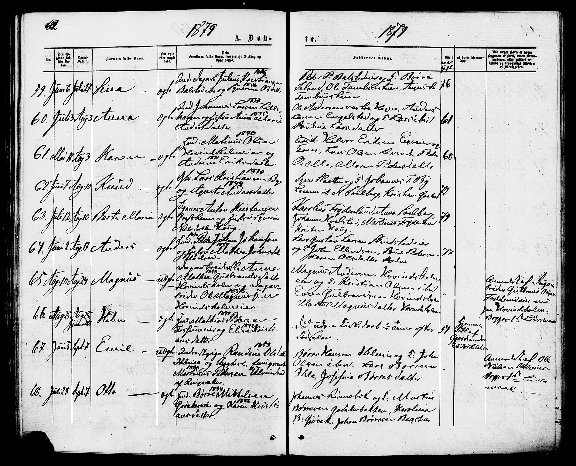 Nes prestekontor, Hedmark, SAH/PREST-020/K/Ka/L0005: Parish register (official) no. 5, 1872-1886, p. 62